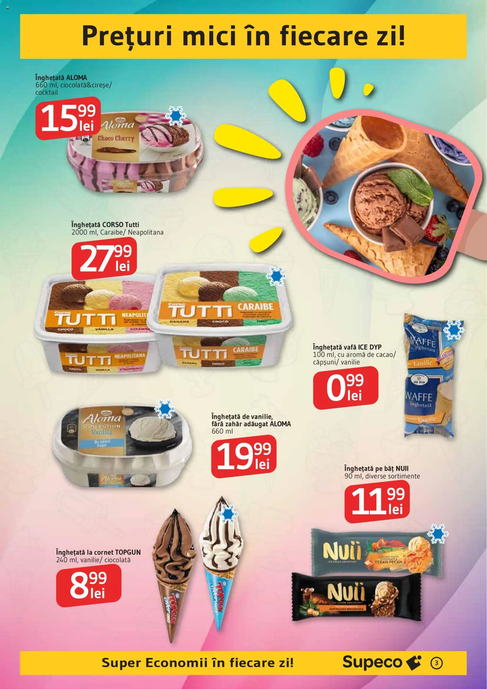 Catalog Supeco 7 - 19 Mai 2026 | Pagina 3 | Produse: Mici, Ciocolată, Cocktail, Înghețată