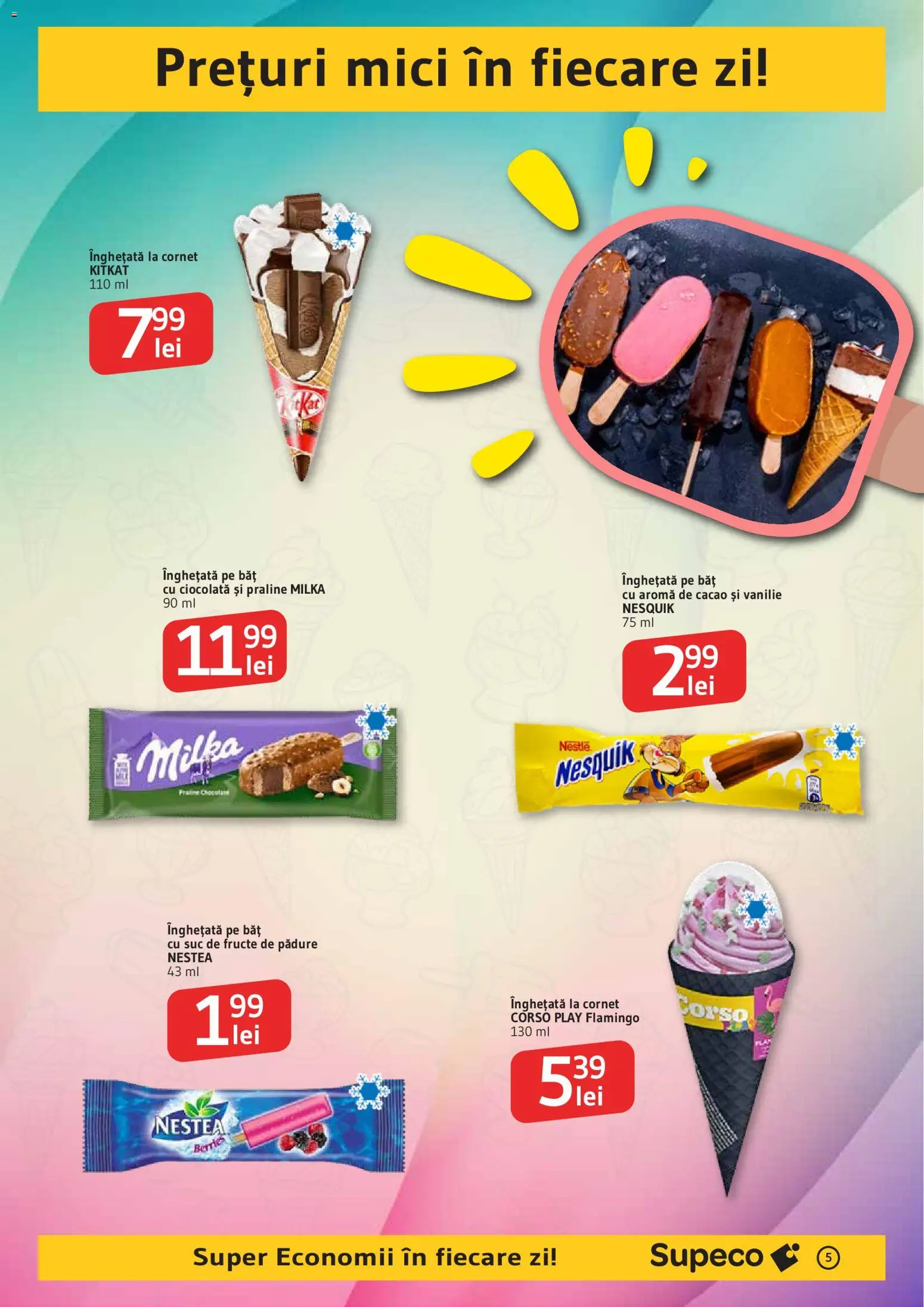 Catalog Supeco 7 - 19 Mai 2026 | Pagina 5 | Produse: Ciocolată, Suc, Cacao, Înghețată