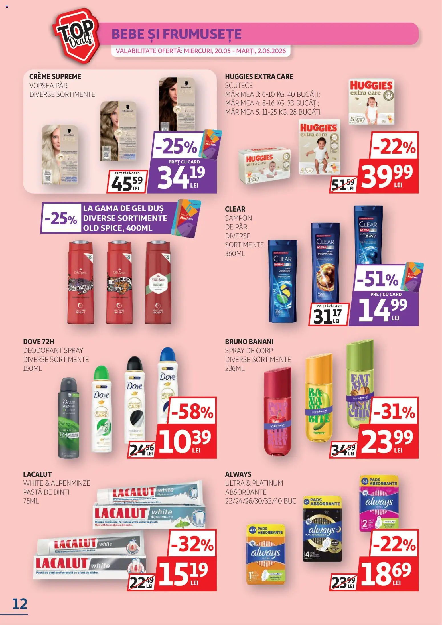 Catalog Auchan 20 Mai - 1 Iunie 2026 | Pagina 12 | Produse: Vopsea, Simit, Șampon, Pastă de dinți
