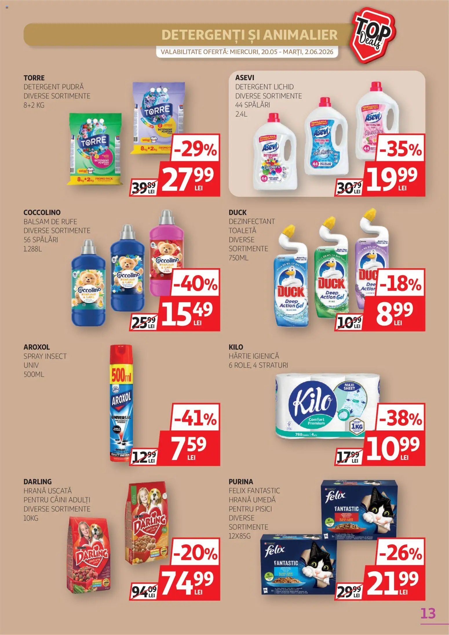 Catalog Auchan 20 Mai - 1 Iunie 2026 | Pagina 13 | Produse: Toaletă, Pudră, Detergent, Balsam de rufe