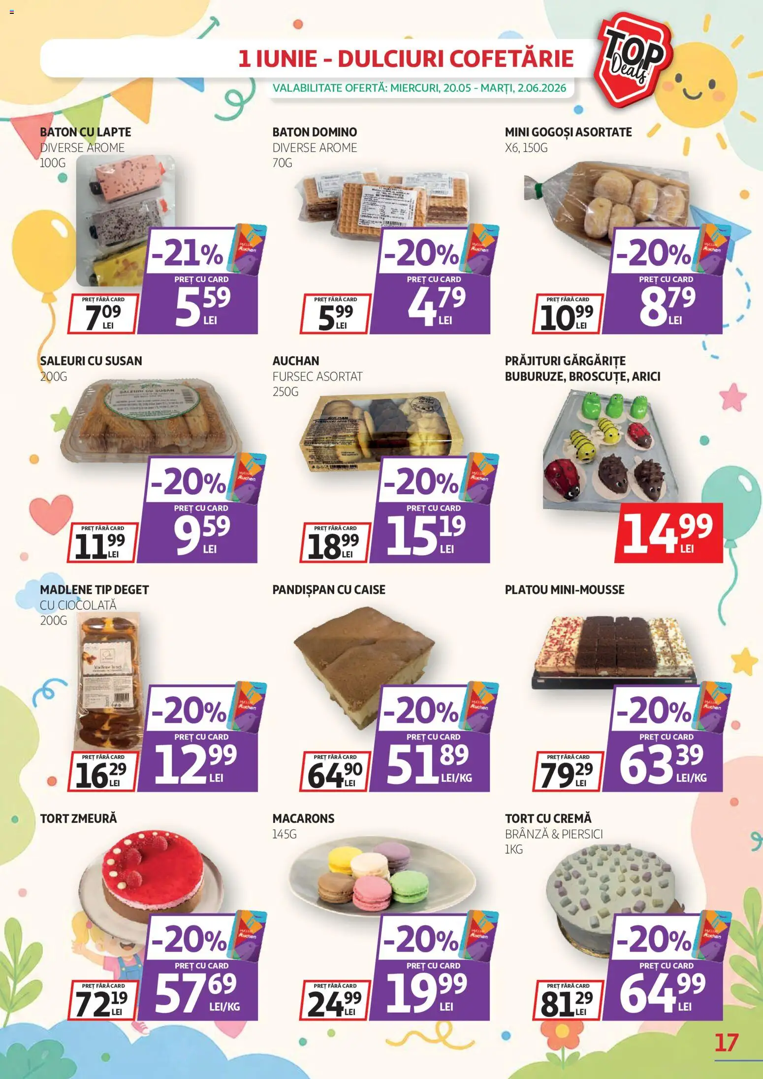 Catalog Auchan 20 Mai - 1 Iunie 2026 | Pagina 17 | Produse: Zmeură, Tort, Lapte, Macarons