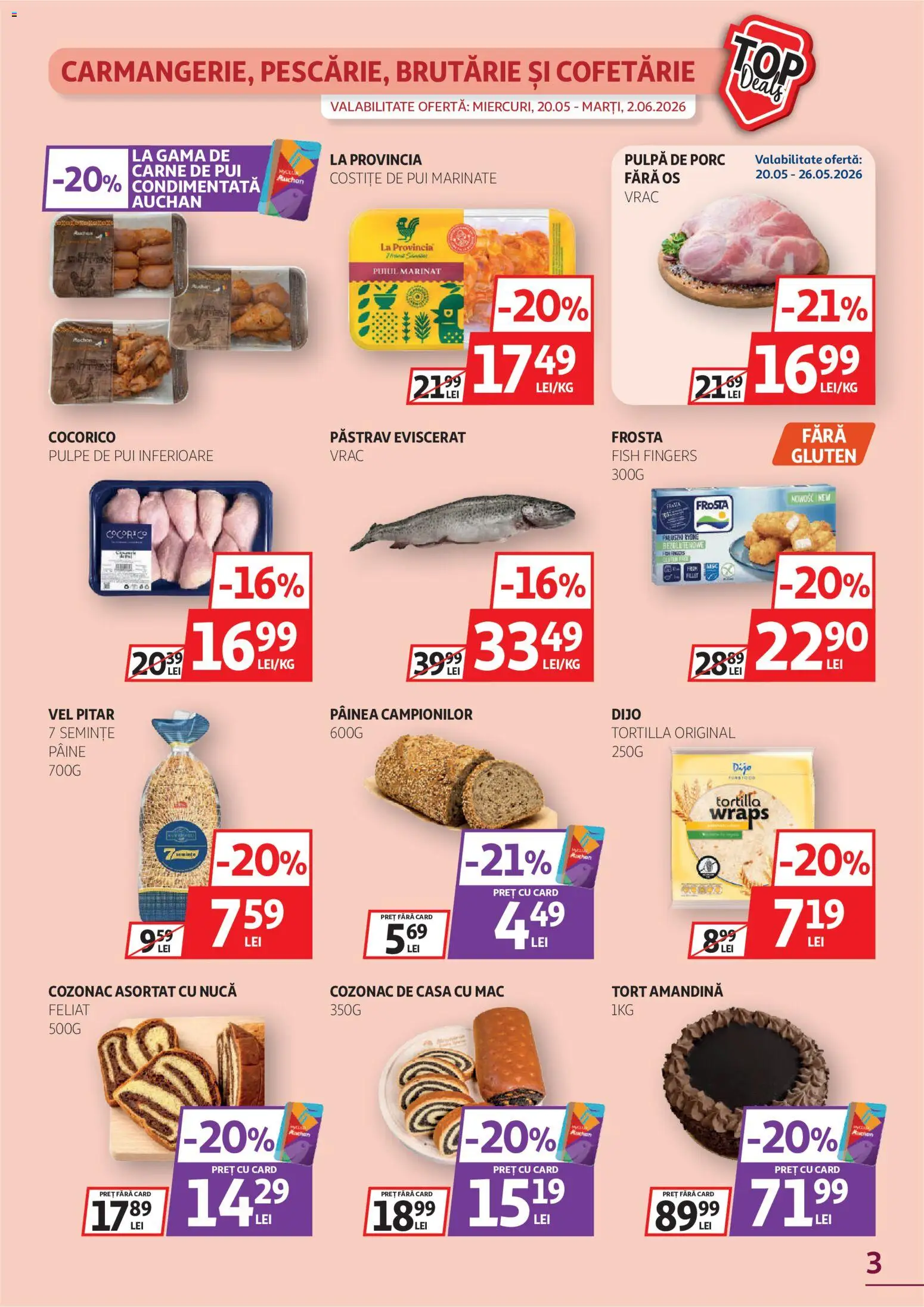 Catalog Auchan 20 Mai - 1 Iunie 2026 | Pagina 3 | Produse: Hacıyatmaz Kedi Oyuncağı, Semințe, Tort, Carne De Pui