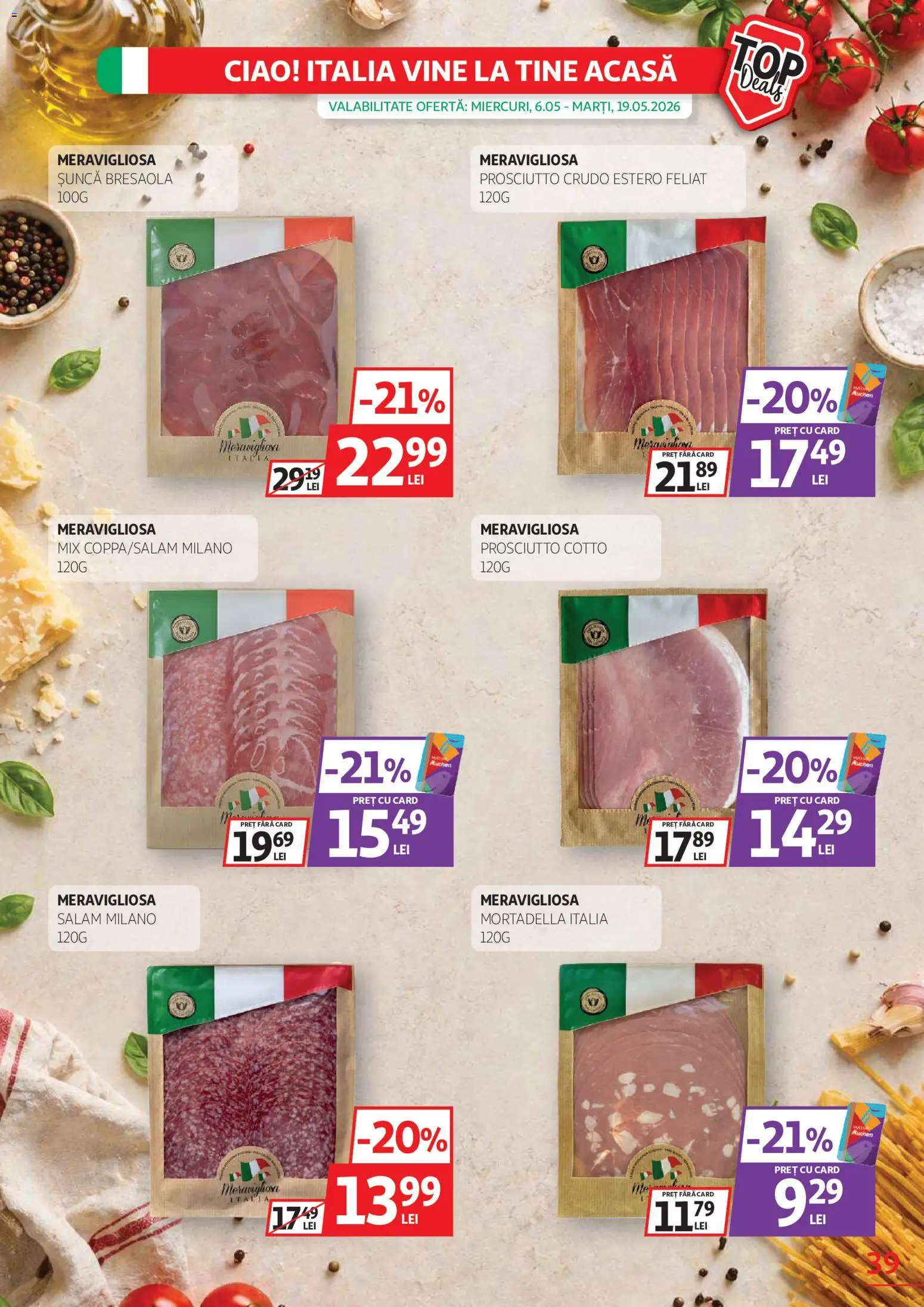 Catalog Auchan 20 Mai - 1 Iunie 2026 | Pagina 39 | Produse: Salam, Șuncă