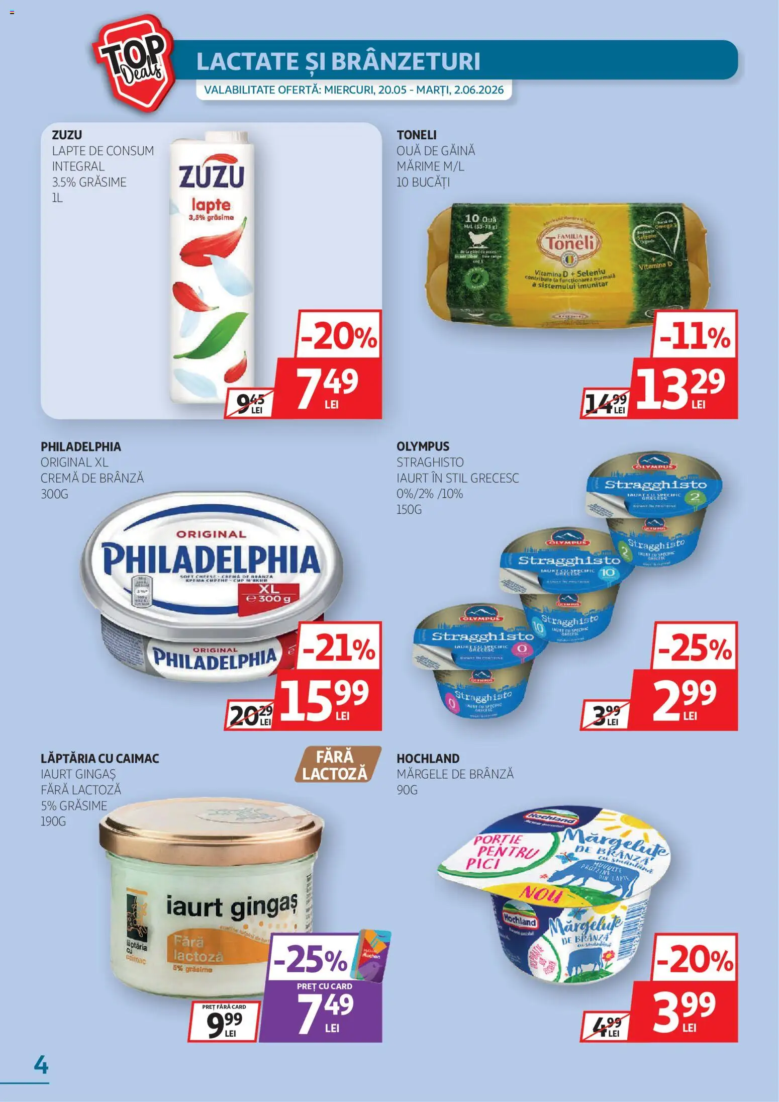Catalog Auchan 20 Mai - 1 Iunie 2026 | Pagina 4 | Produse: Masaüstü kılıfı, Cremă, Ouă, Cremă de brânză