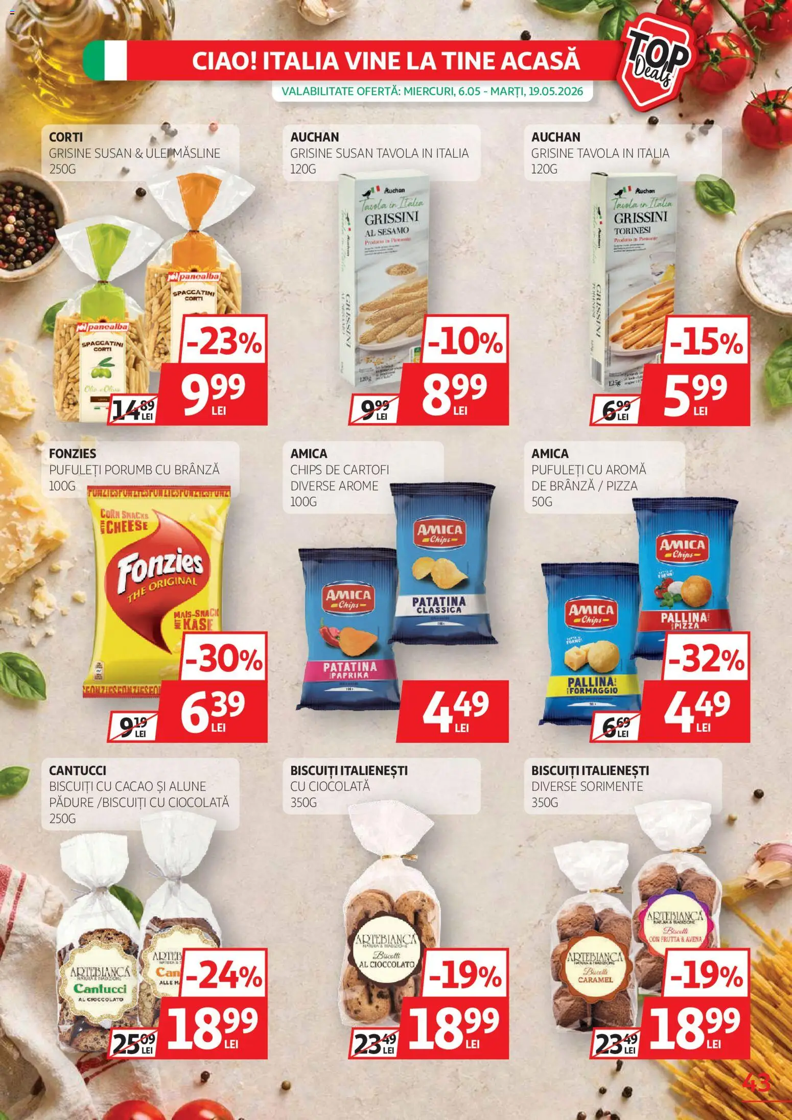 Catalog Auchan 20 Mai - 1 Iunie 2026 | Pagina 43 | Produse: Pizza, Pufuleți, Cacao, Cartofi