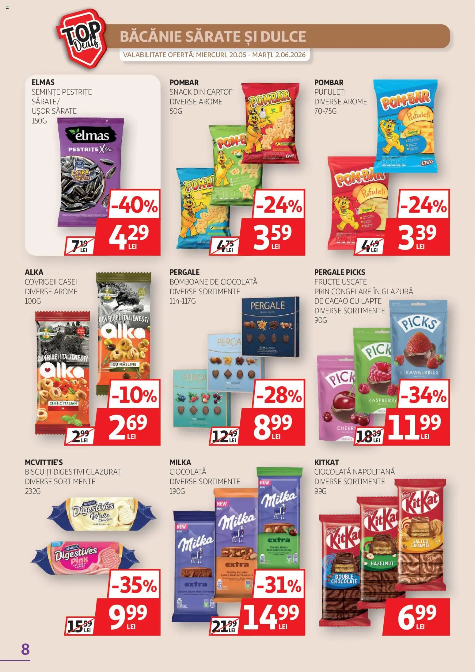 Catalog Auchan 20 Mai - 1 Iunie 2026 | Pagina 8 | Produse: Măsline, Lapte, Ciocolată, Pufuleți