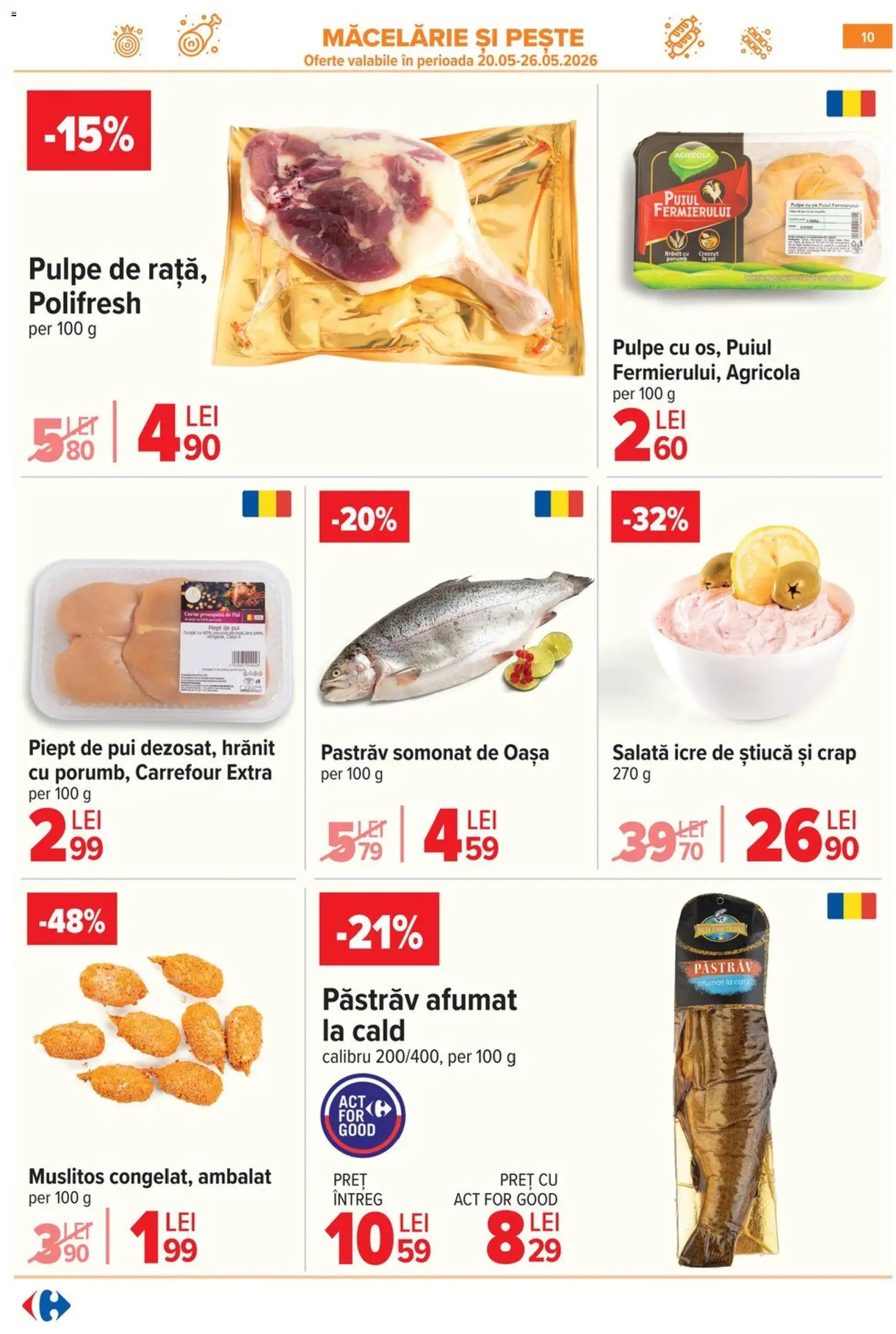 Catalog Carrefour 20 Mai - 1 Iunie 2026 | Pagina 10 | Produse: Hacıyatmaz Kedi Oyuncağı, Pește, Salată, Porumb