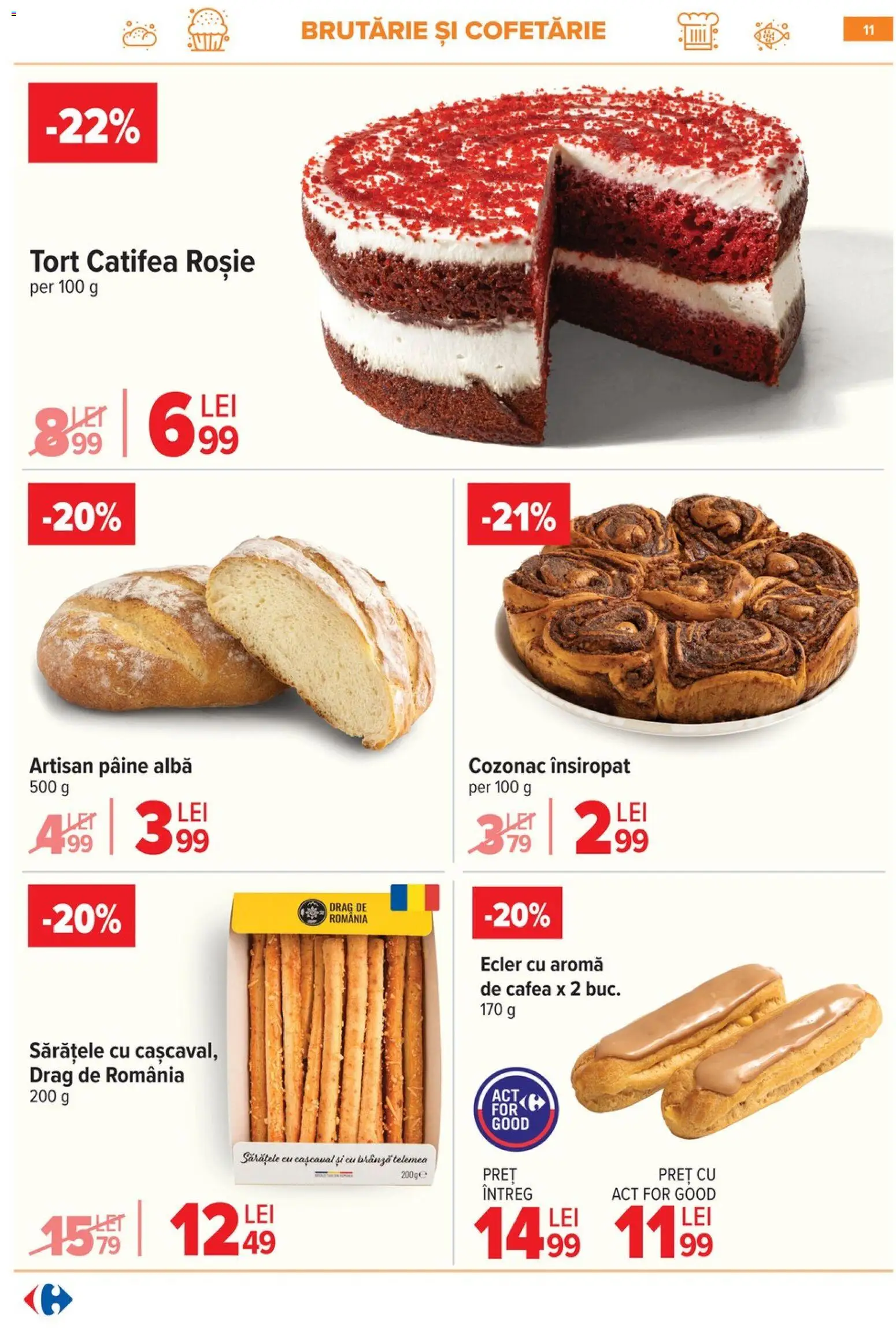 Catalog Carrefour 20 Mai - 1 Iunie 2026 | Pagina 11 | Produse: Cașcaval, Tort, Pâine, Cafea