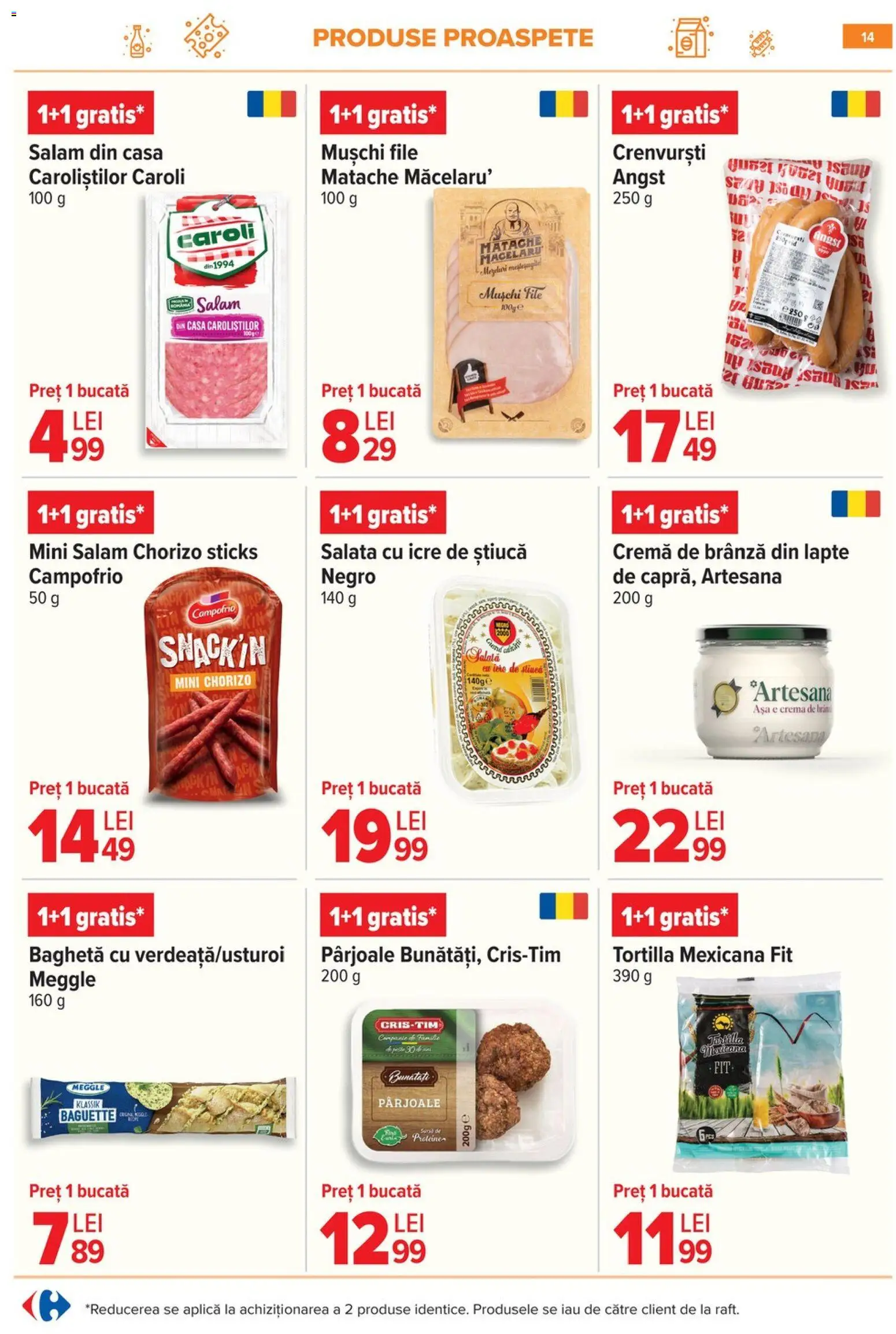 Catalog Carrefour 20 Mai - 1 Iunie 2026 | Pagina 14 | Produse: Lapte, Salam, Cremă de brânză, Salată