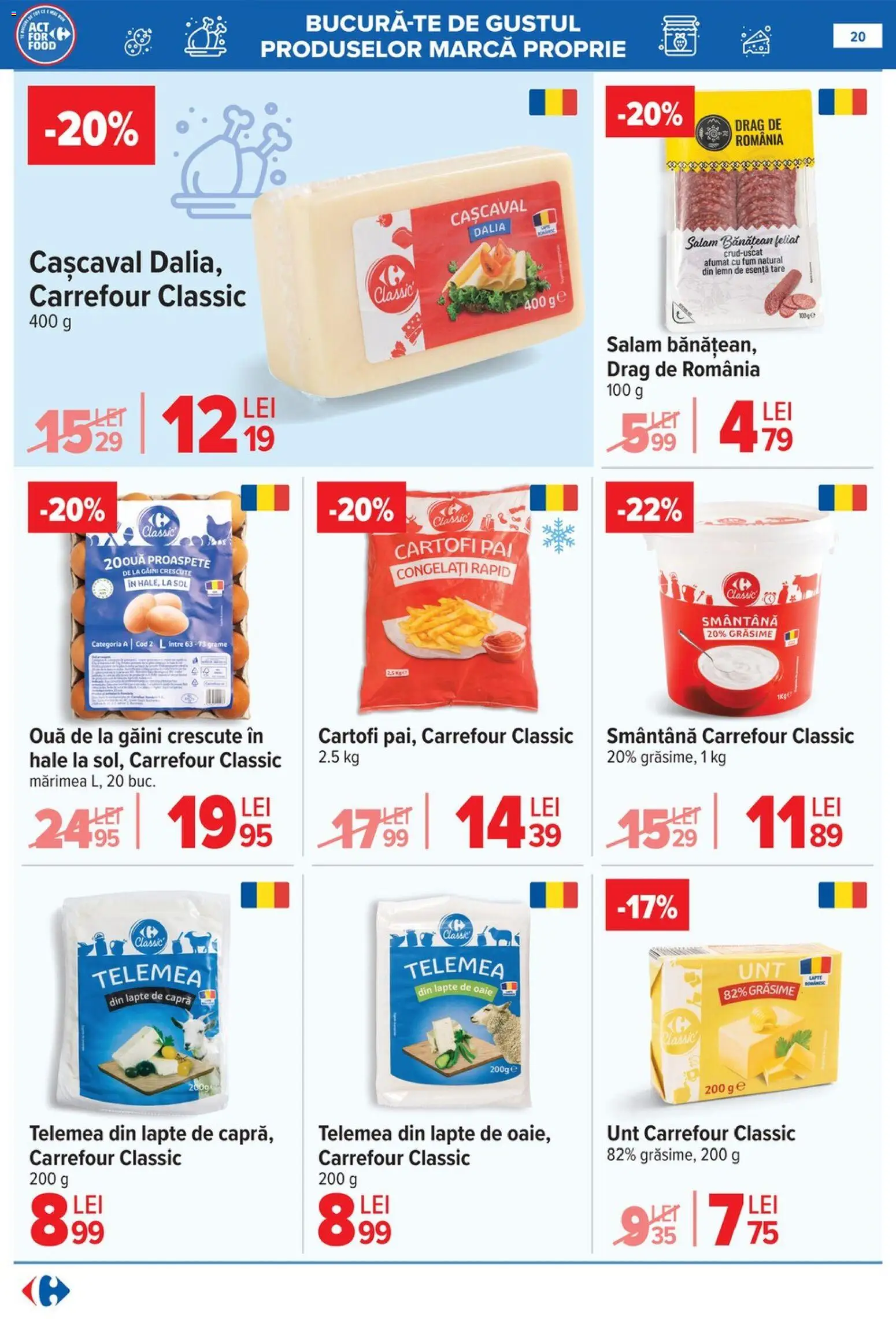 Catalog Carrefour 20 Mai - 1 Iunie 2026 | Pagina 20 | Produse: Unt, Ouă, Salam, Cartofi