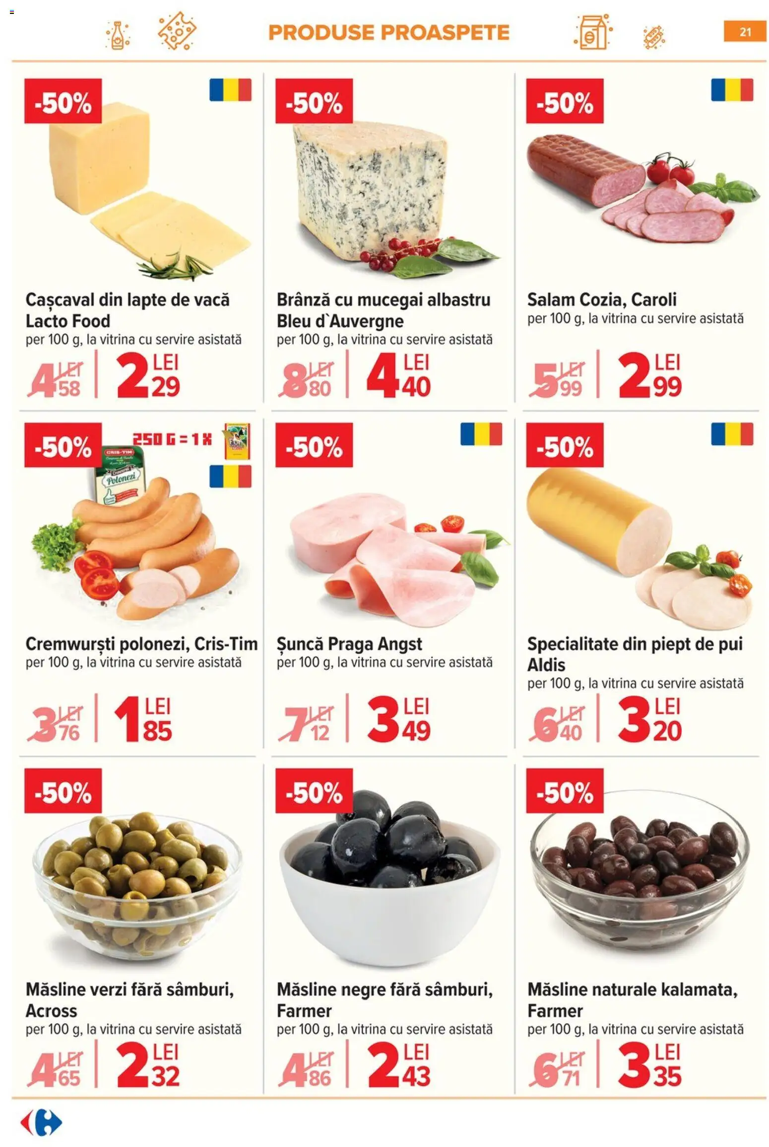 Catalog Carrefour 20 Mai - 1 Iunie 2026 | Pagina 21 | Produse: Hijyenik ped, Hacıyatmaz Kedi Oyuncağı, Cașcaval, Măsline