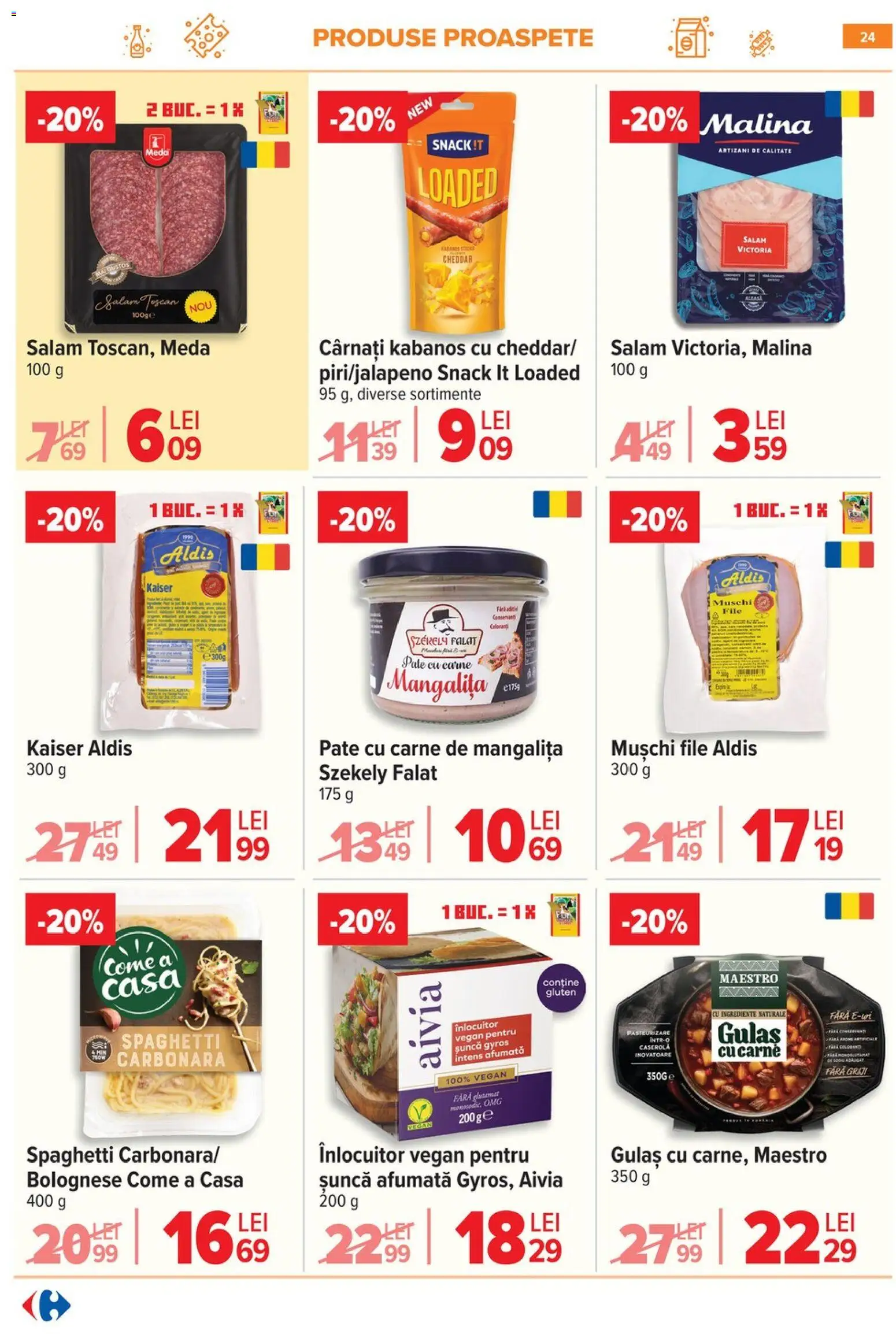 Catalog Carrefour 20 Mai - 1 Iunie 2026 | Pagina 24 | Produse: Salam, Șuncă, Gulaș, Cârnați