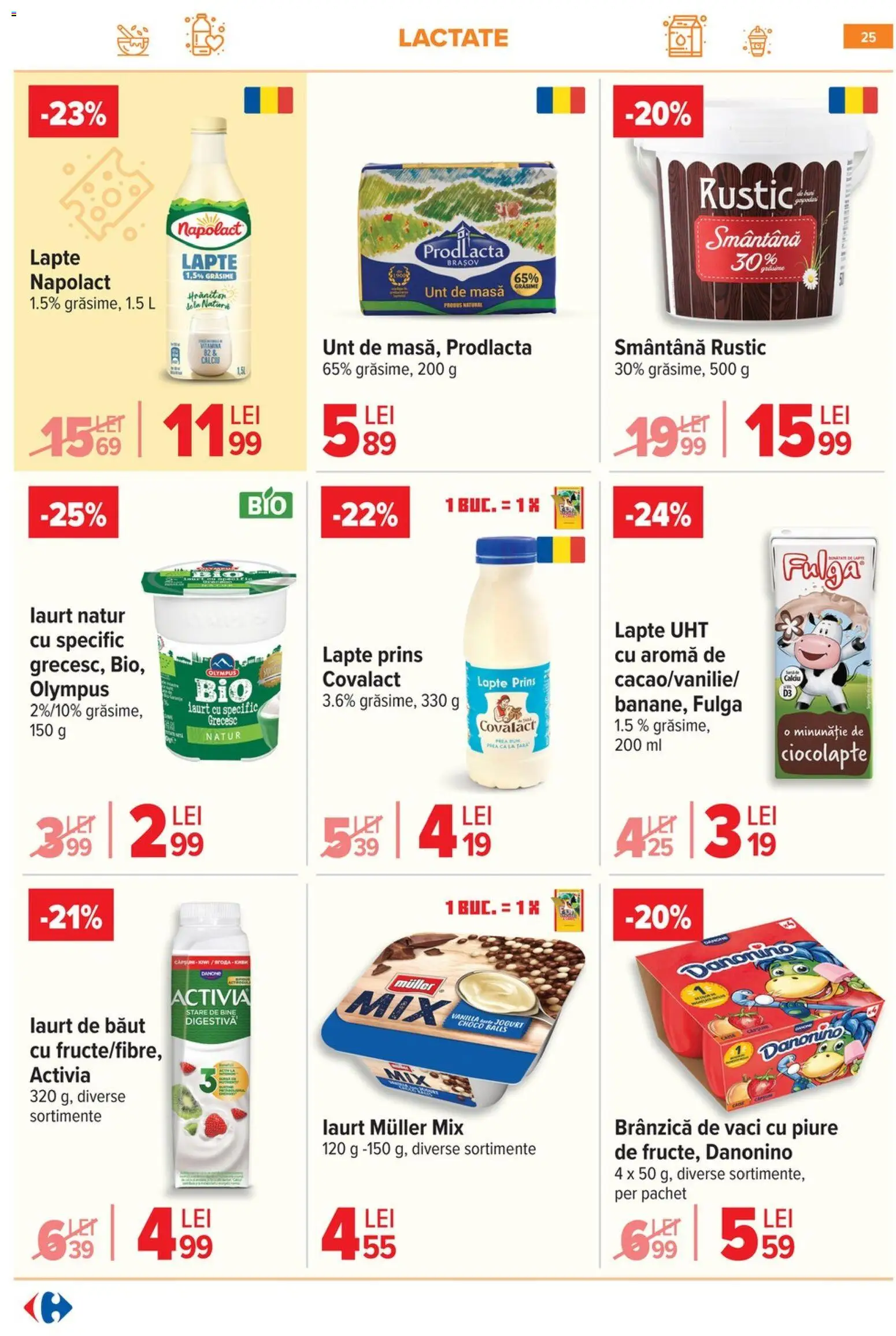 Catalog Carrefour 20 Mai - 1 Iunie 2026 | Pagina 25 | Produse: Masă, Lapte, Unt, Smântână
