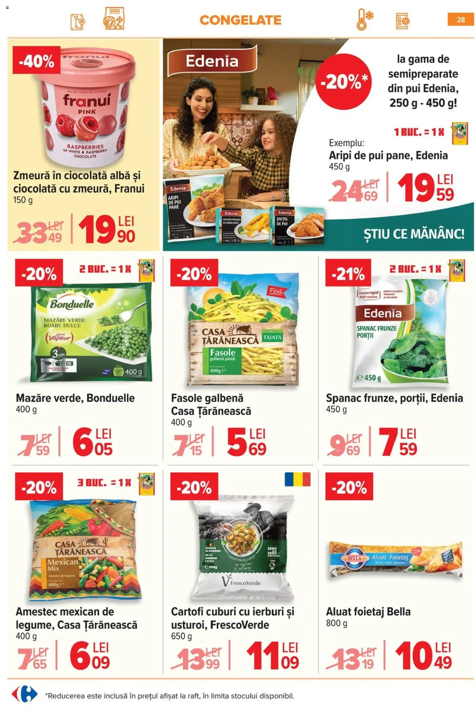 Catalog Carrefour 20 Mai - 1 Iunie 2026 | Pagina 28 | Produse: Zmeură, Foietaj, Ciocolată, Legume