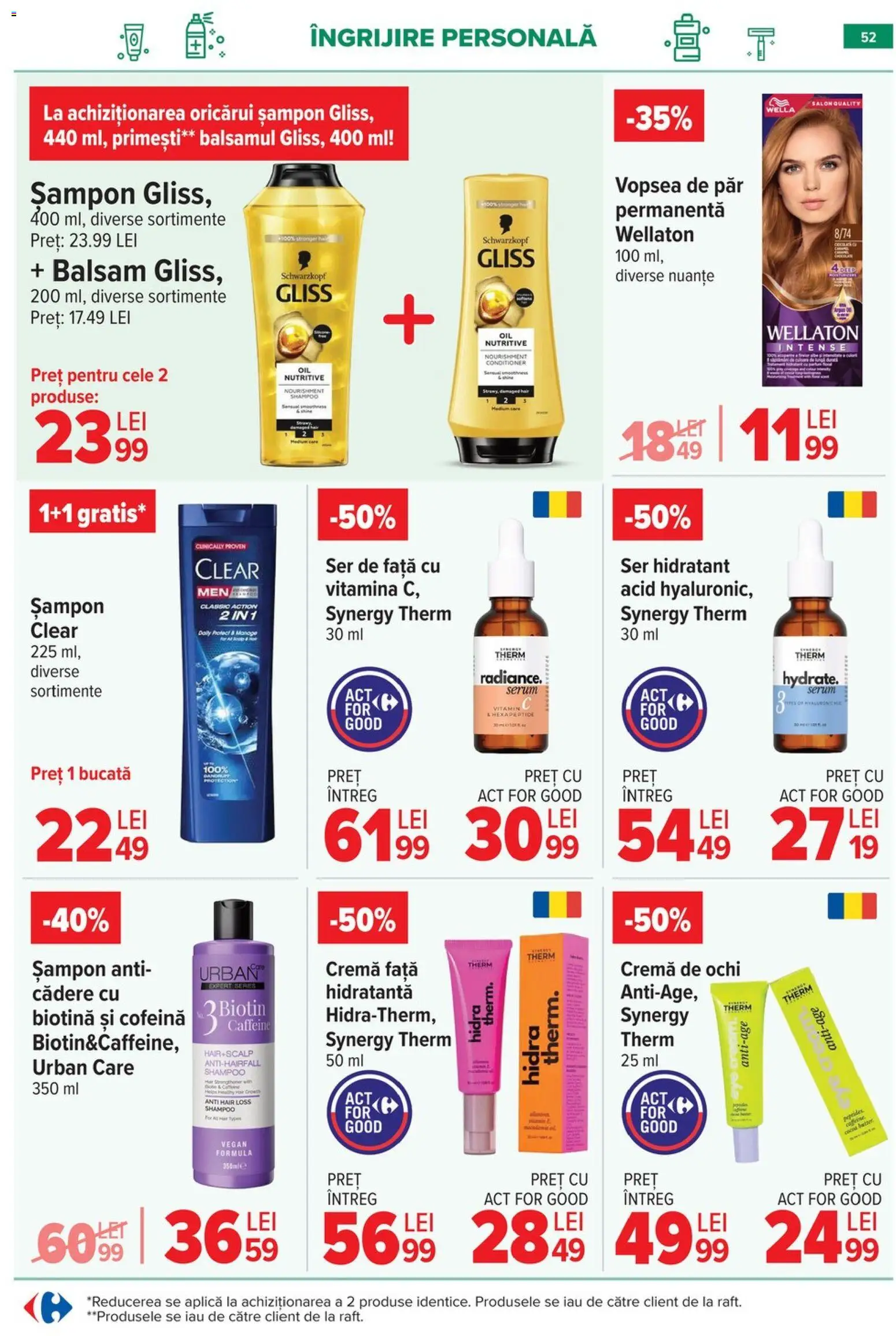 Catalog Carrefour 20 Mai - 1 Iunie 2026 | Pagina 52 | Produse: Serum, Șampon, Balsam, Vopsea de păr
