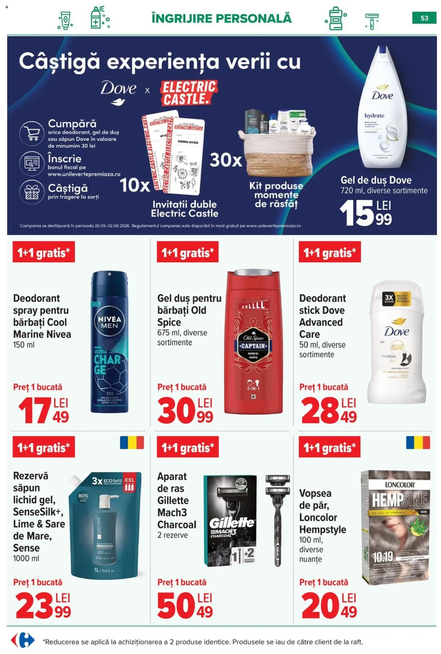 Catalog Carrefour 20 Mai - 1 Iunie 2026 | Pagina 53 | Produse: Duș, Săpun, Deodorant, Sare