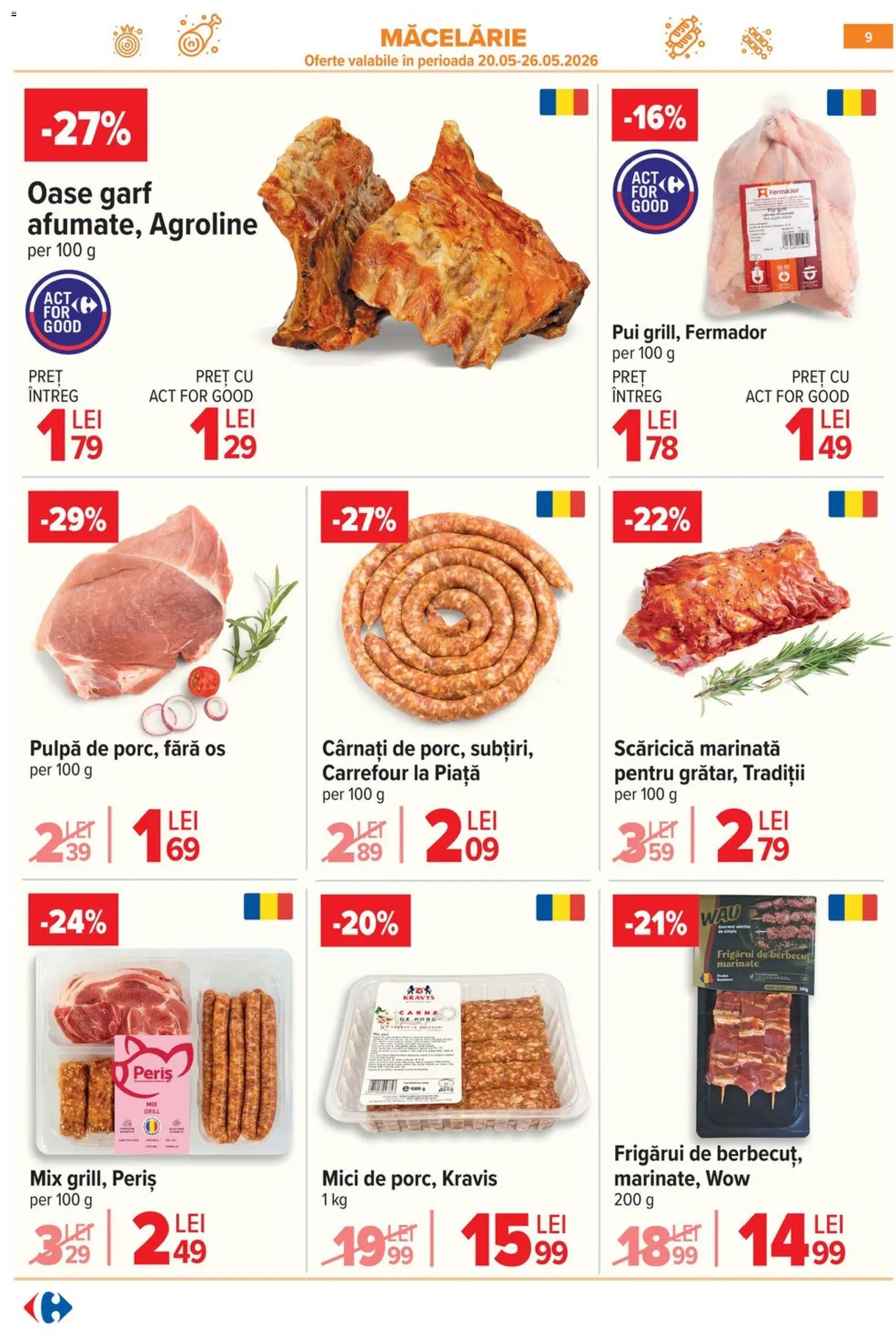 Catalog Carrefour 20 Mai - 1 Iunie 2026 | Pagina 9 | Produse: Hacıyatmaz Kedi Oyuncağı, Mici, Carne De Porc, Cârnați