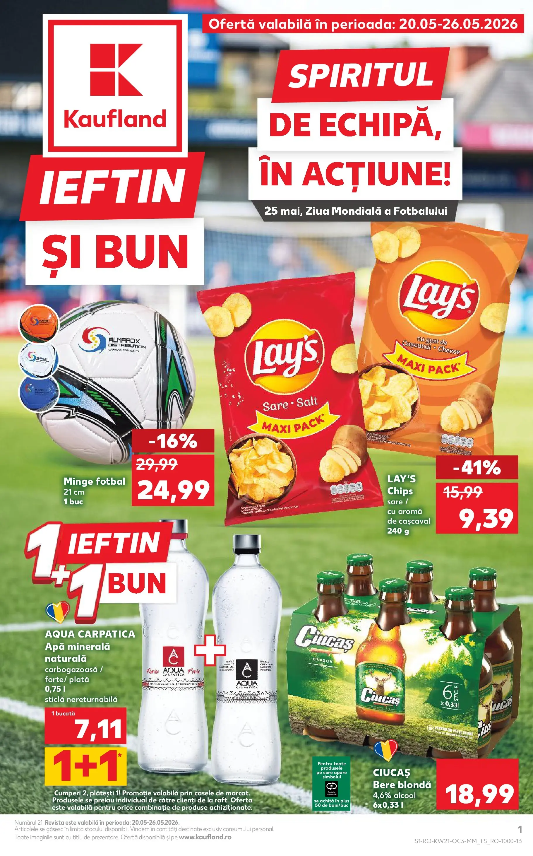 Catalog Kaufland 20 - 25 Mai 2026 | Pagina 1 | Produse: Yazı tahtası kalemi, Cașcaval, Apă, Sare