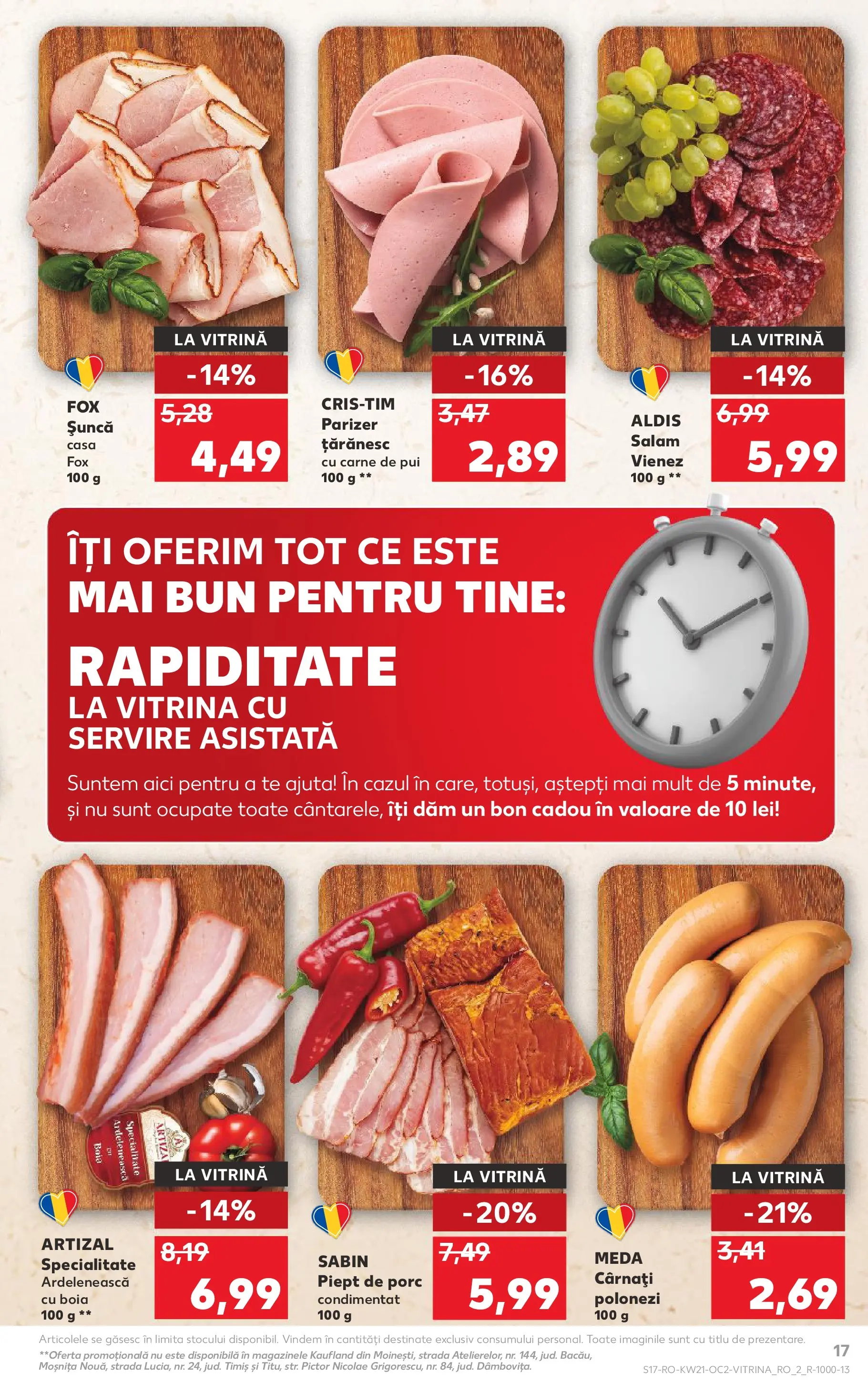 Catalog Kaufland 20 - 25 Mai 2026 | Pagina 17 | Produse: Hacıyatmaz Kedi Oyuncağı, Vitrină, Șuncă, Parizer