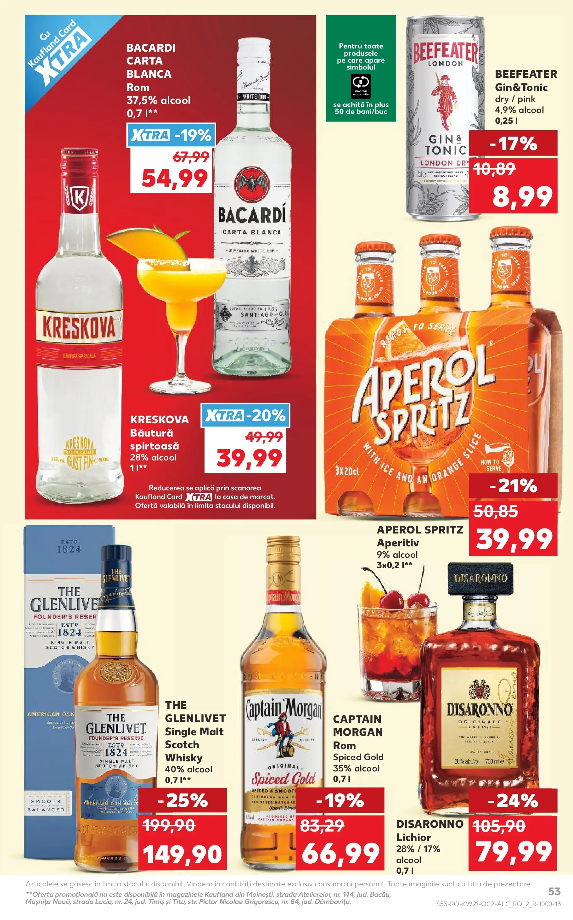 Catalog Kaufland 20 - 25 Mai 2026 | Pagina 53 | Produse: Lichior, Rom, Gin, Aperol