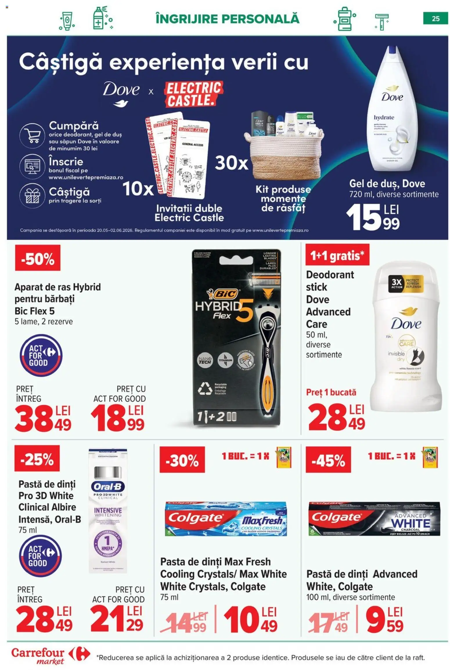 Catalog Carrefour 20 Mai - 1 Iunie 2026 | Pagina 25 | Produse: Duș, Săpun, Gel de duș, Pastă de dinți