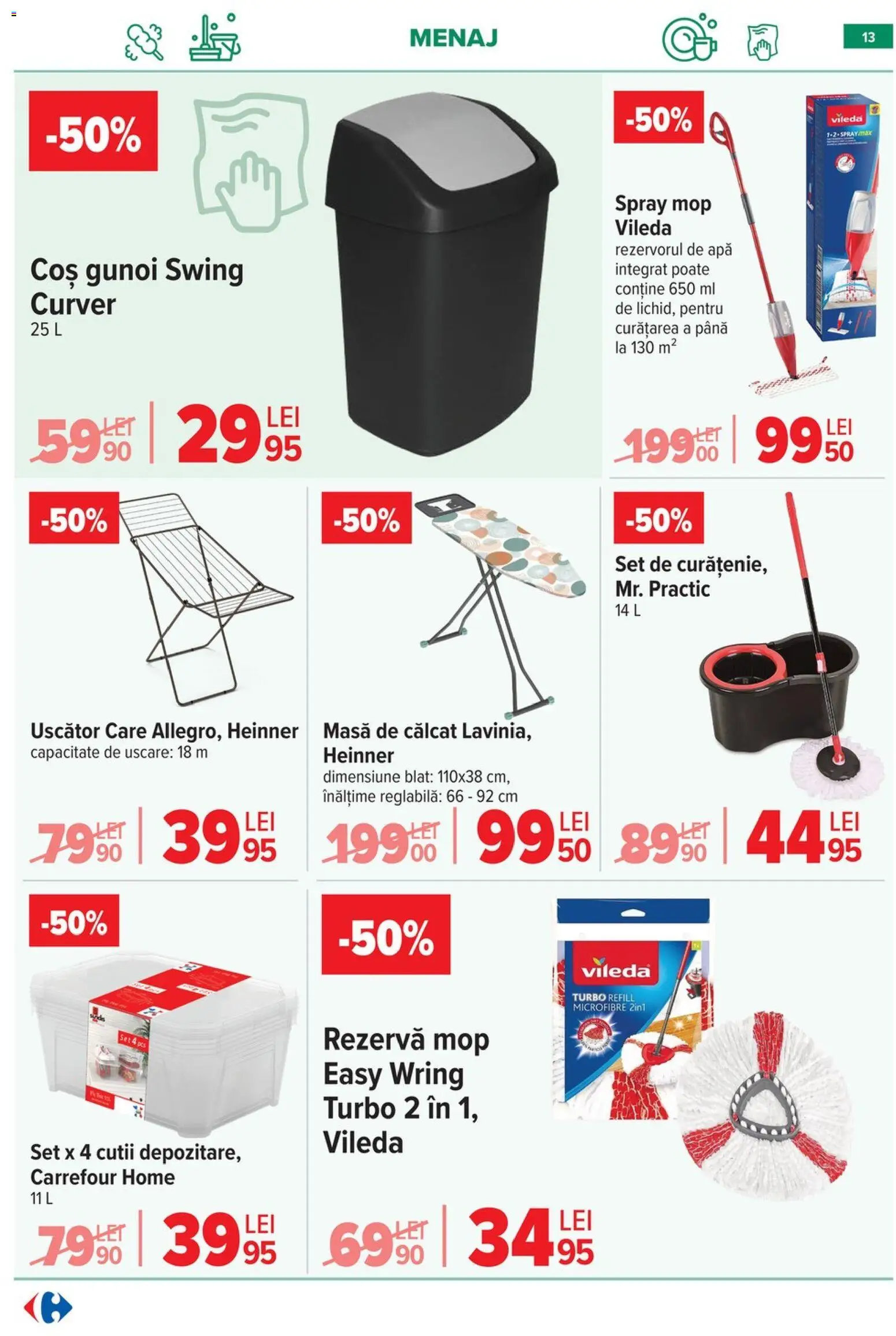 Catalog Carrefour 20 Mai - 1 Iunie 2026 | Pagina 12 | Produse: Uscător, Mop, Coș, Apă