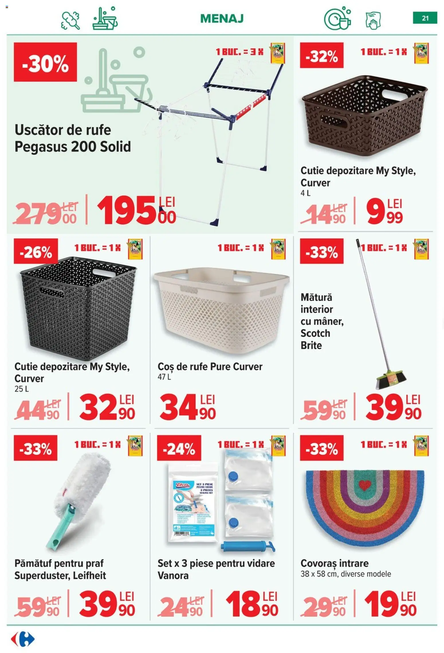 Catalog Carrefour 20 Mai - 1 Iunie 2026 | Pagina 20 | Produse: Uscător, Coș, Coș De Rufe, Bisiklet Aparatları