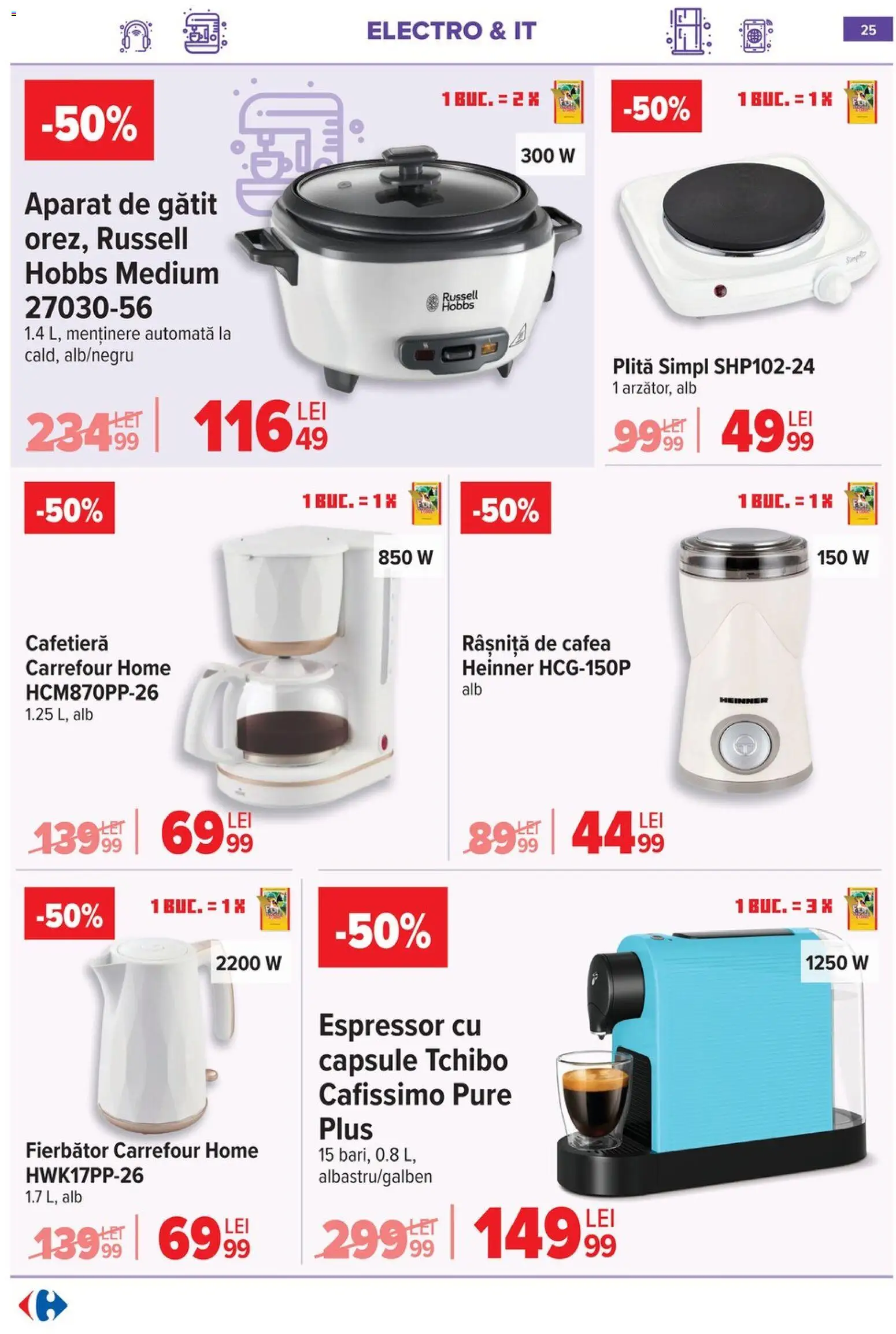 Catalog Carrefour 20 Mai - 1 Iunie 2026 | Pagina 24 | Produse: Espressor, Plită, Cafetieră, Cafea