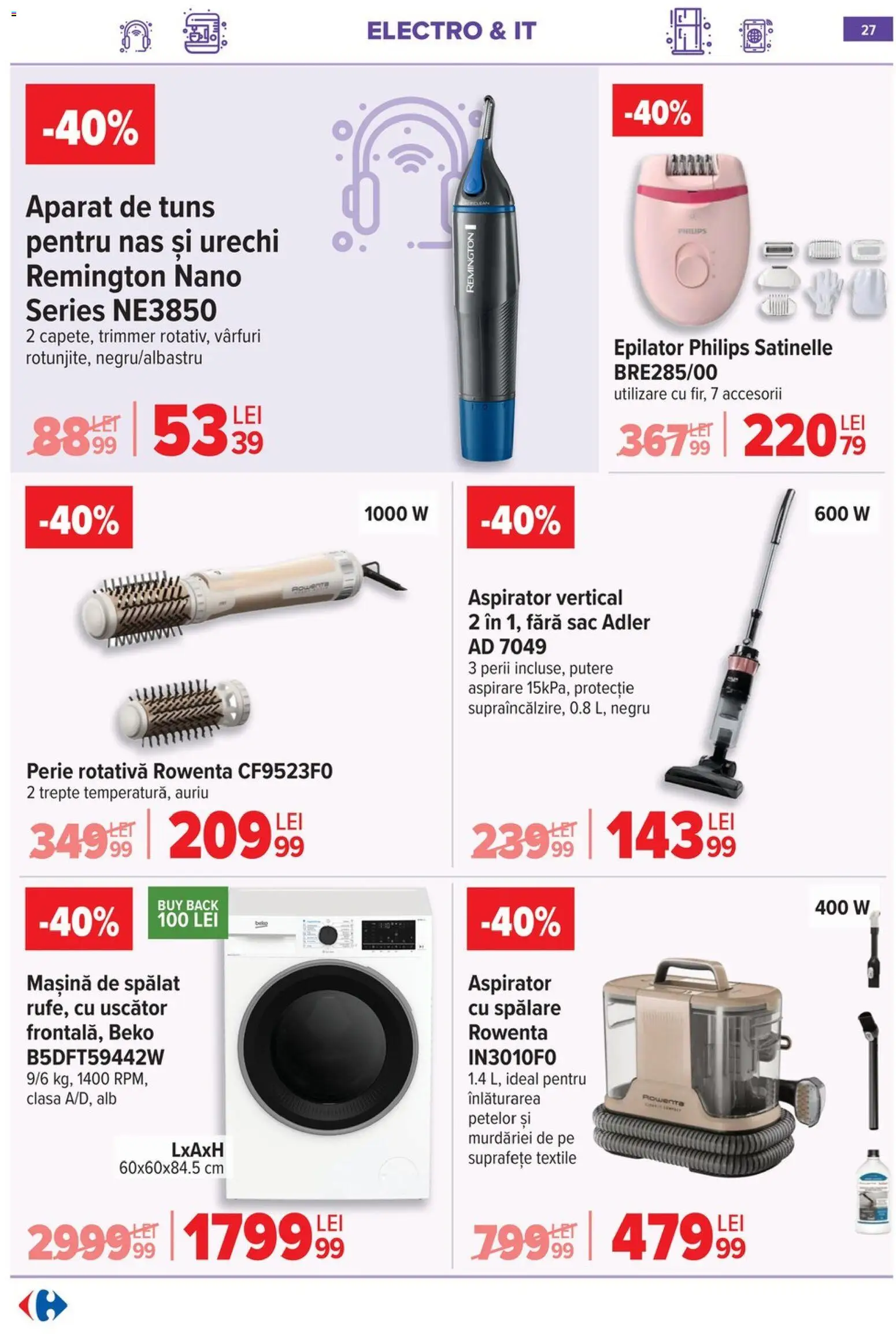 Catalog Carrefour 20 Mai - 1 Iunie 2026 | Pagina 26 | Produse: Perie rotativă, Mașină De Spălat, Uscător, Perie