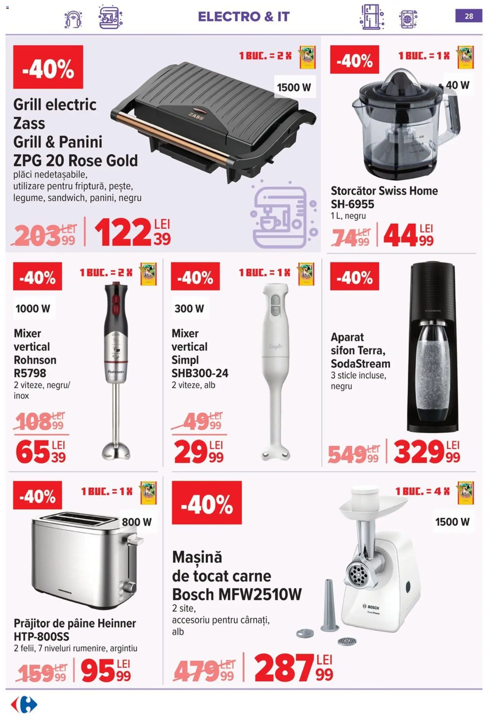 Catalog Carrefour 20 Mai - 1 Iunie 2026 | Pagina 27 | Produse: Grill, Mixer, Storcător, Pâine