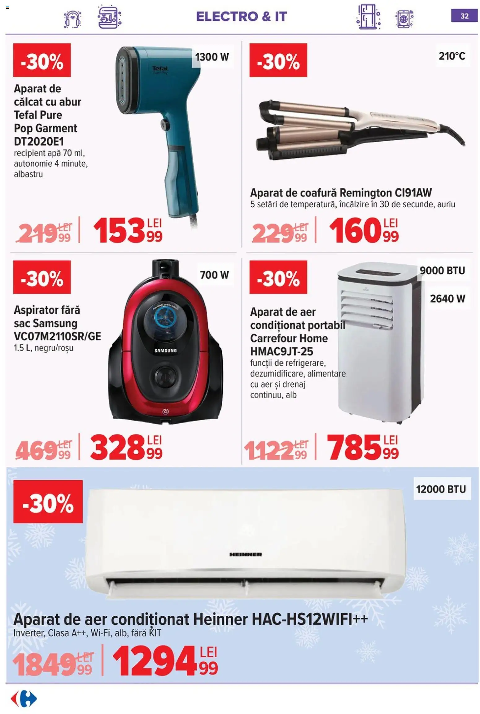 Catalog Carrefour 20 Mai - 1 Iunie 2026 | Pagina 31 | Produse: Aparat de călcat, Aer Condiționat, Aspirator, Apă