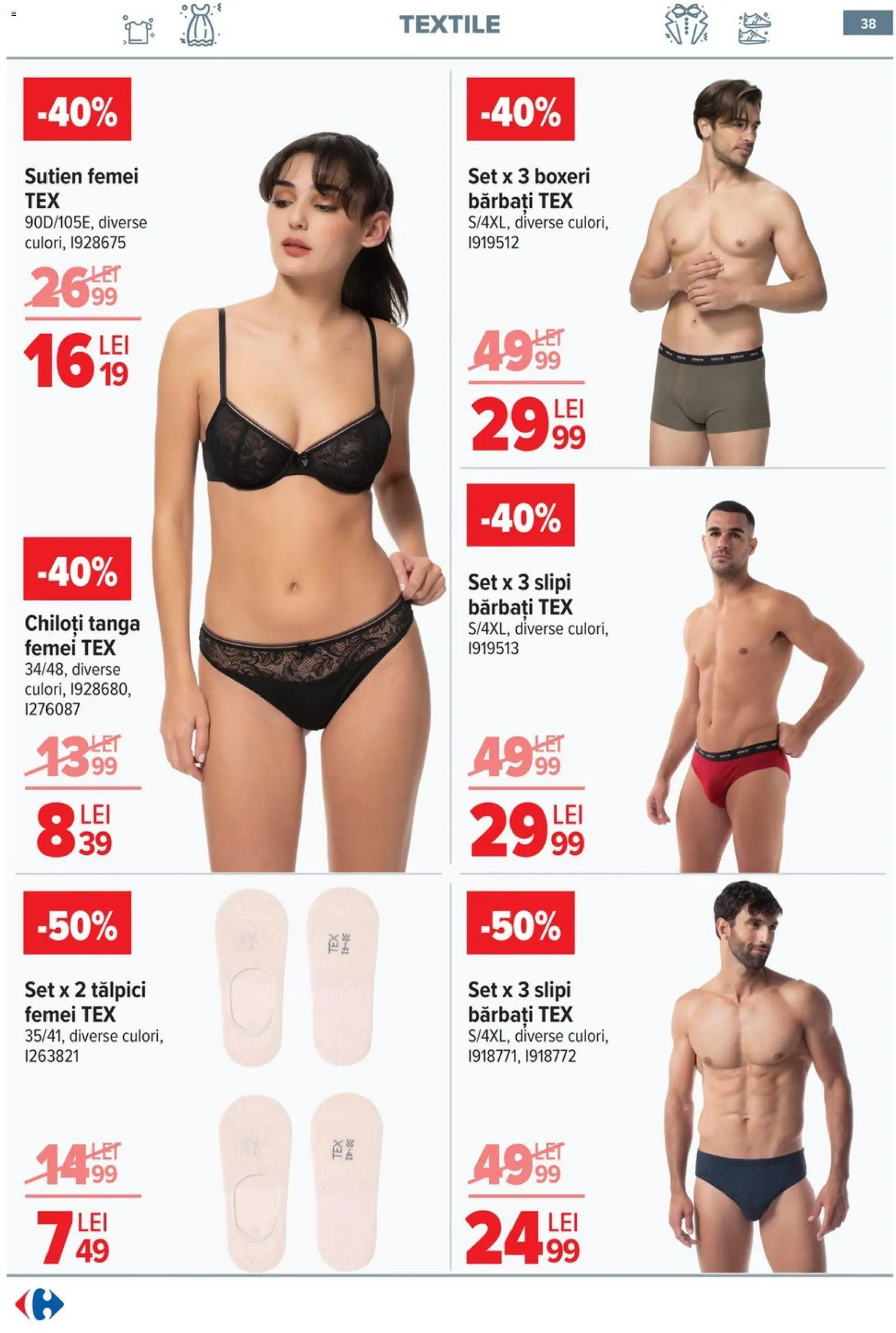 Catalog Carrefour 20 Mai - 1 Iunie 2026 | Pagina 37 | Produse: Tălpici, Chiloți, Sutien, Boxeri