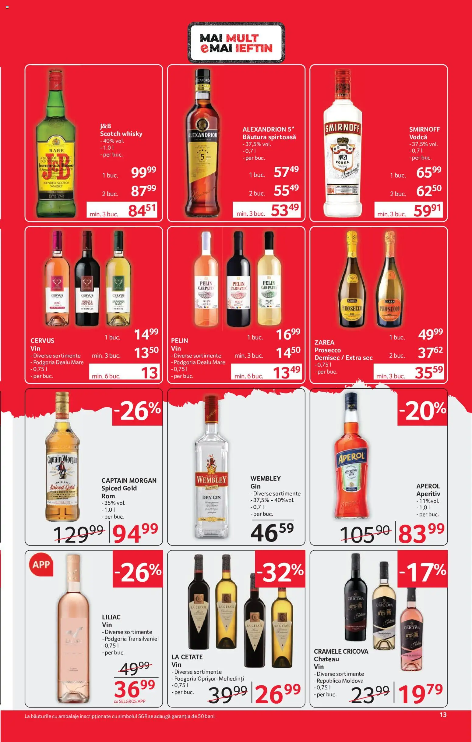 Catalog Selgros 15 - 27 Mai 2026 | Pagina 13 | Produse: Prosecco, Gin, Vodka, Aperol