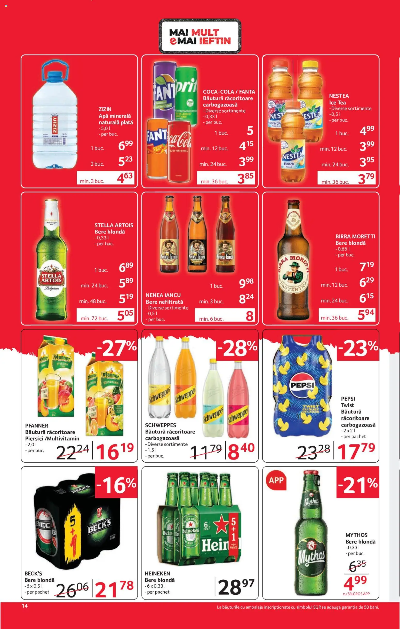 Catalog Selgros 15 - 27 Mai 2026 | Pagina 14 | Produse: Yazı tahtası kalemi, Bere, Ice tea, Apă