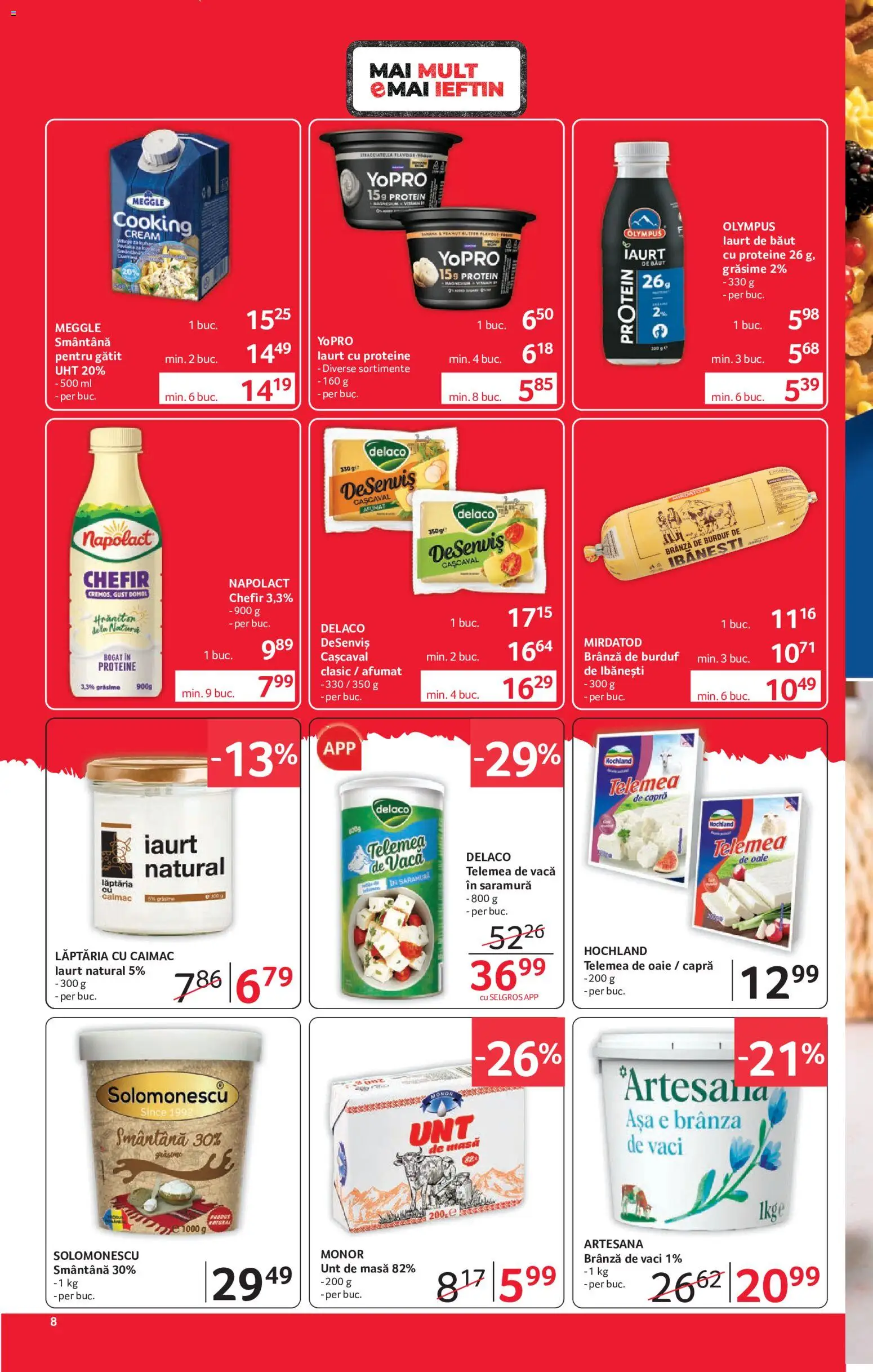 Catalog Selgros 15 - 27 Mai 2026 | Pagina 8 | Produse: Masaüstü kılıfı, Masă, Brânză, Iaurt