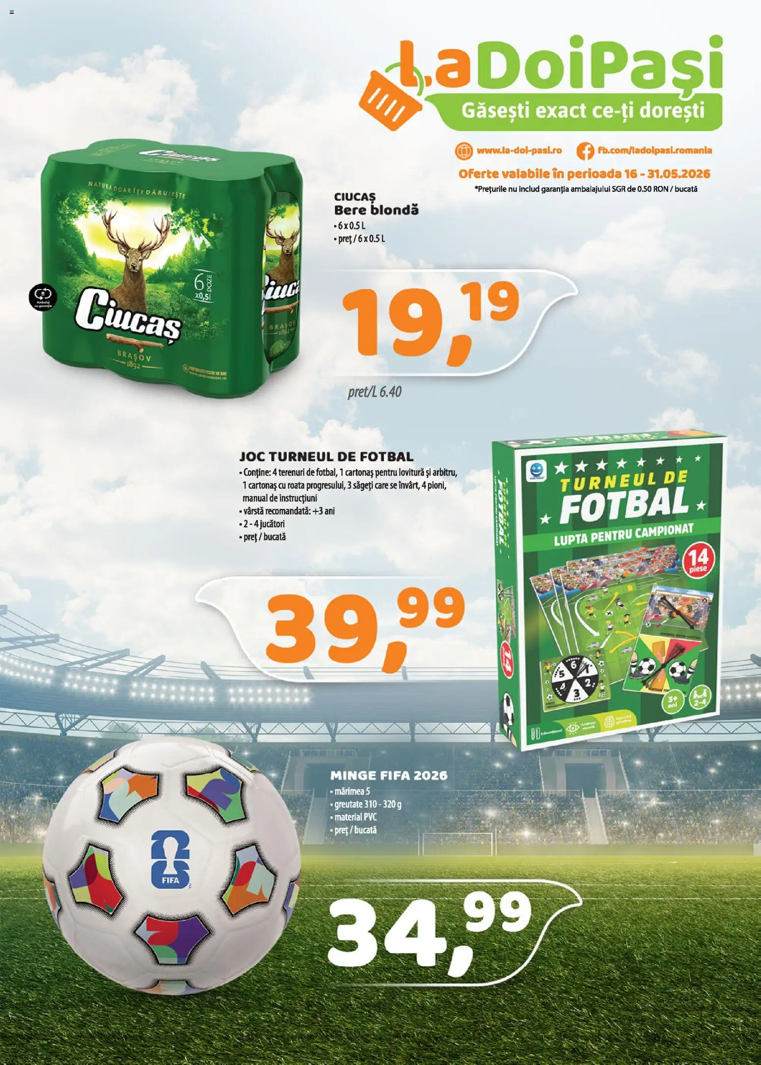 Catalog La Doi Pași 16 - 30 Mai 2026 | Pagina 1 | Produse: Joc, Bere