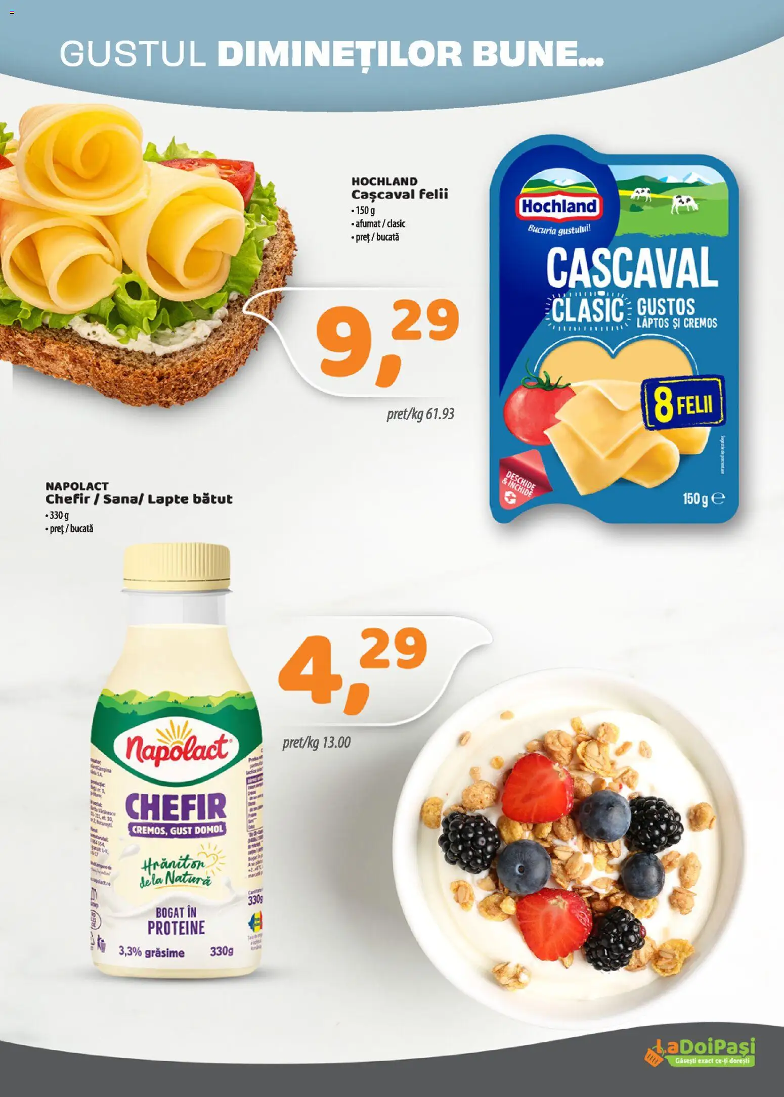 Catalog La Doi Pași 16 - 30 Mai 2026 | Pagina 3 | Produse: Masaüstü kılıfı, Cașcaval, Lapte