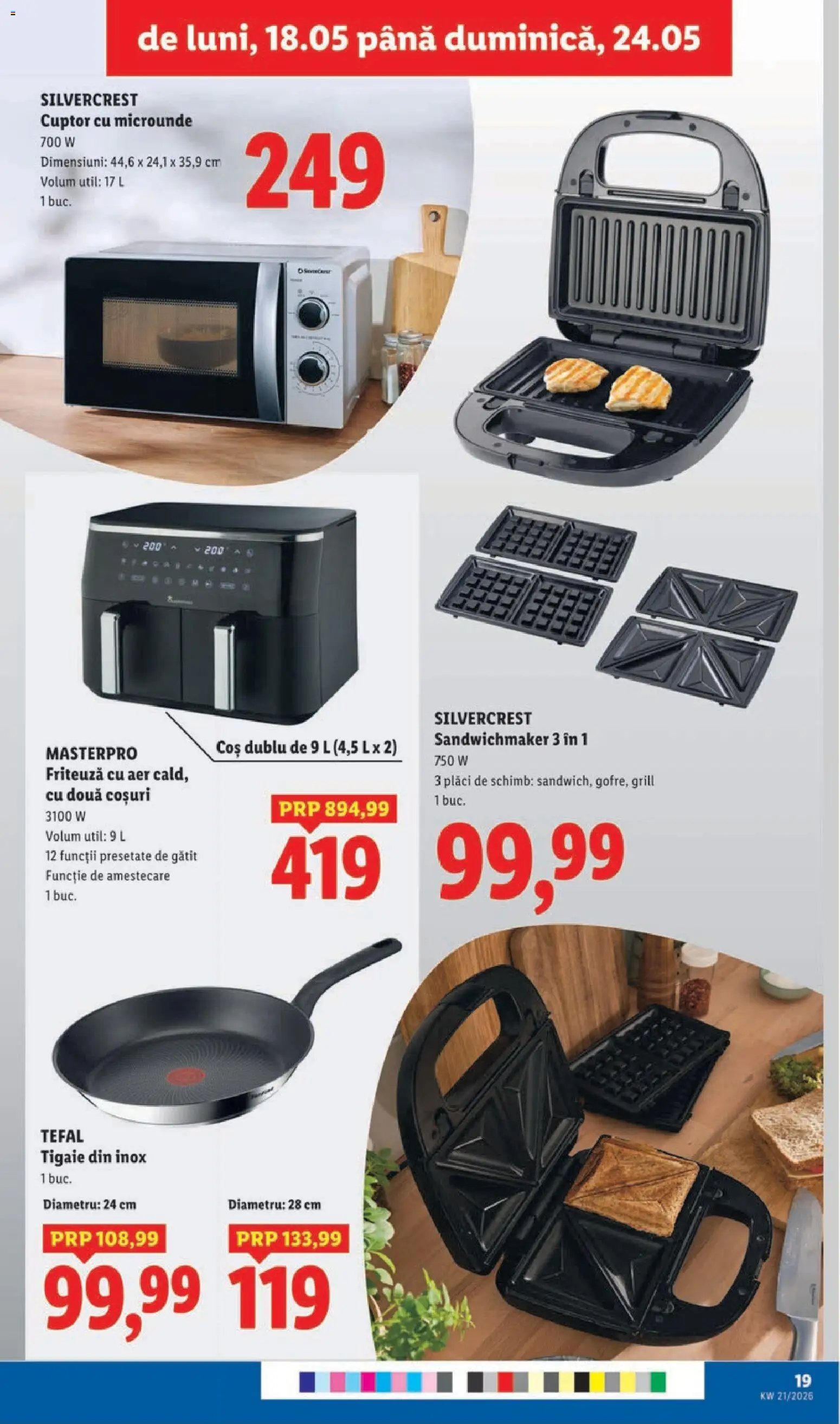 Catalog LIDL 18 - 23 Mai 2026 | Pagina 19 | Produse: Sandwichmaker, Tigaie, Grill, Coș