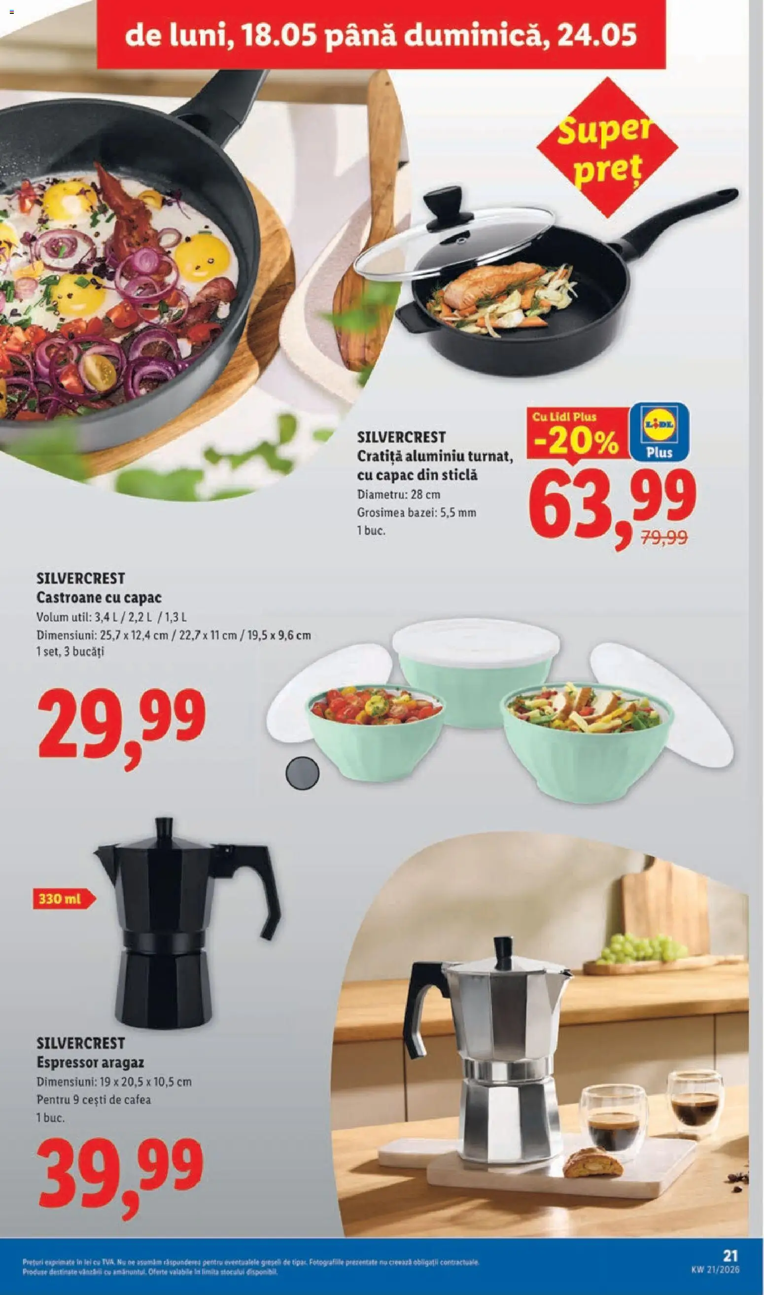 Catalog LIDL 18 - 23 Mai 2026 | Pagina 21 | Produse: Espressor, Aragaz, Cratiță, Cafea