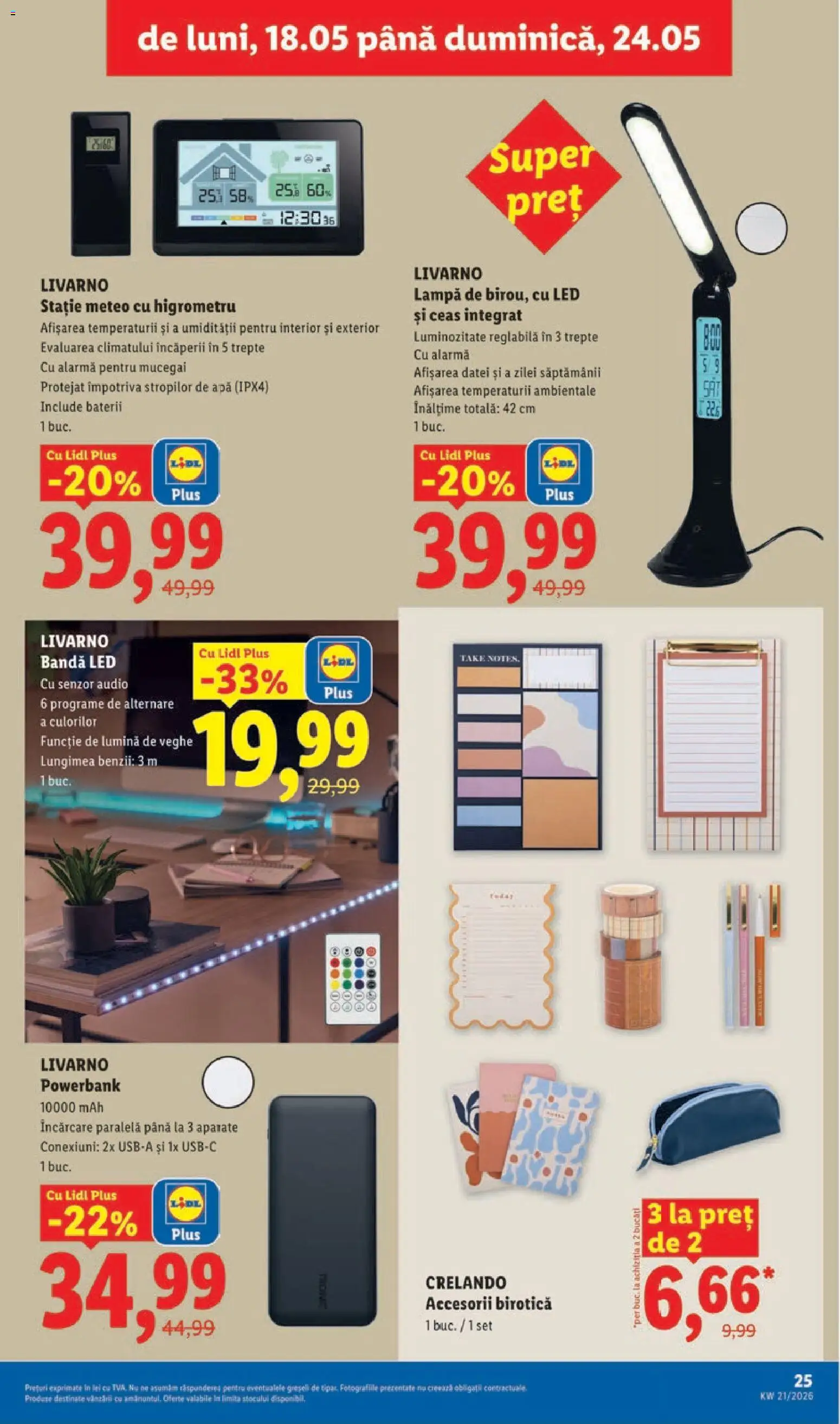 Catalog LIDL 18 - 23 Mai 2026 | Pagina 25 | Produse: Tavuk suyu, Audio, Lampă, Baterii