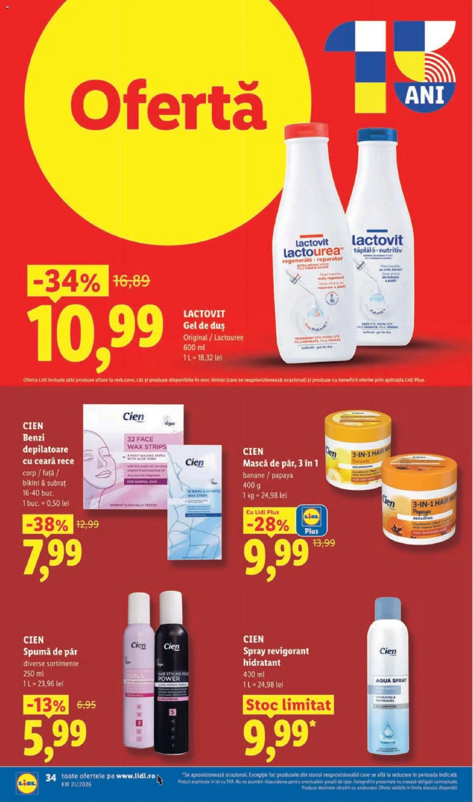 Catalog LIDL 18 - 23 Mai 2026 | Pagina 34 | Produse: Gel de duș, Banane, Benzi depilatoare, Boncuklu Oyuncakları