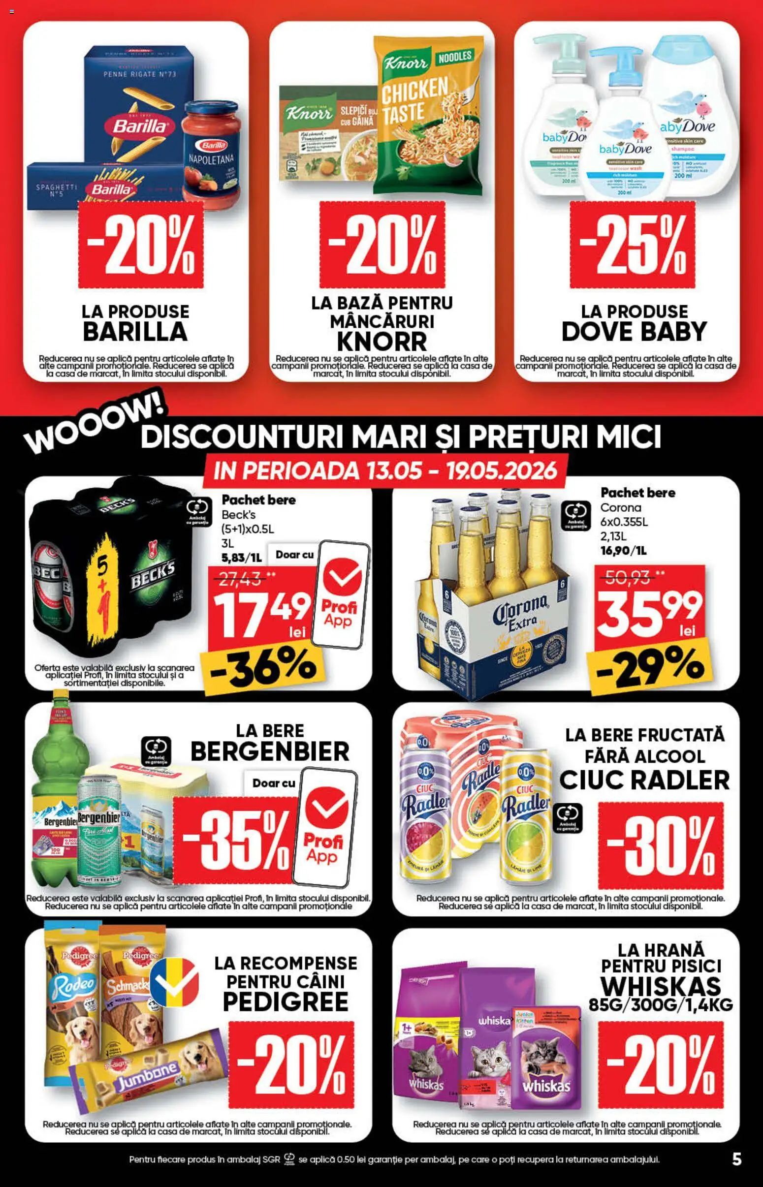 Catalog Profi 13 - 25 Mai 2026 | Pagina 5 | Produse: Hrană pentru pisici, Mici, Bere, Plastik Kulübe