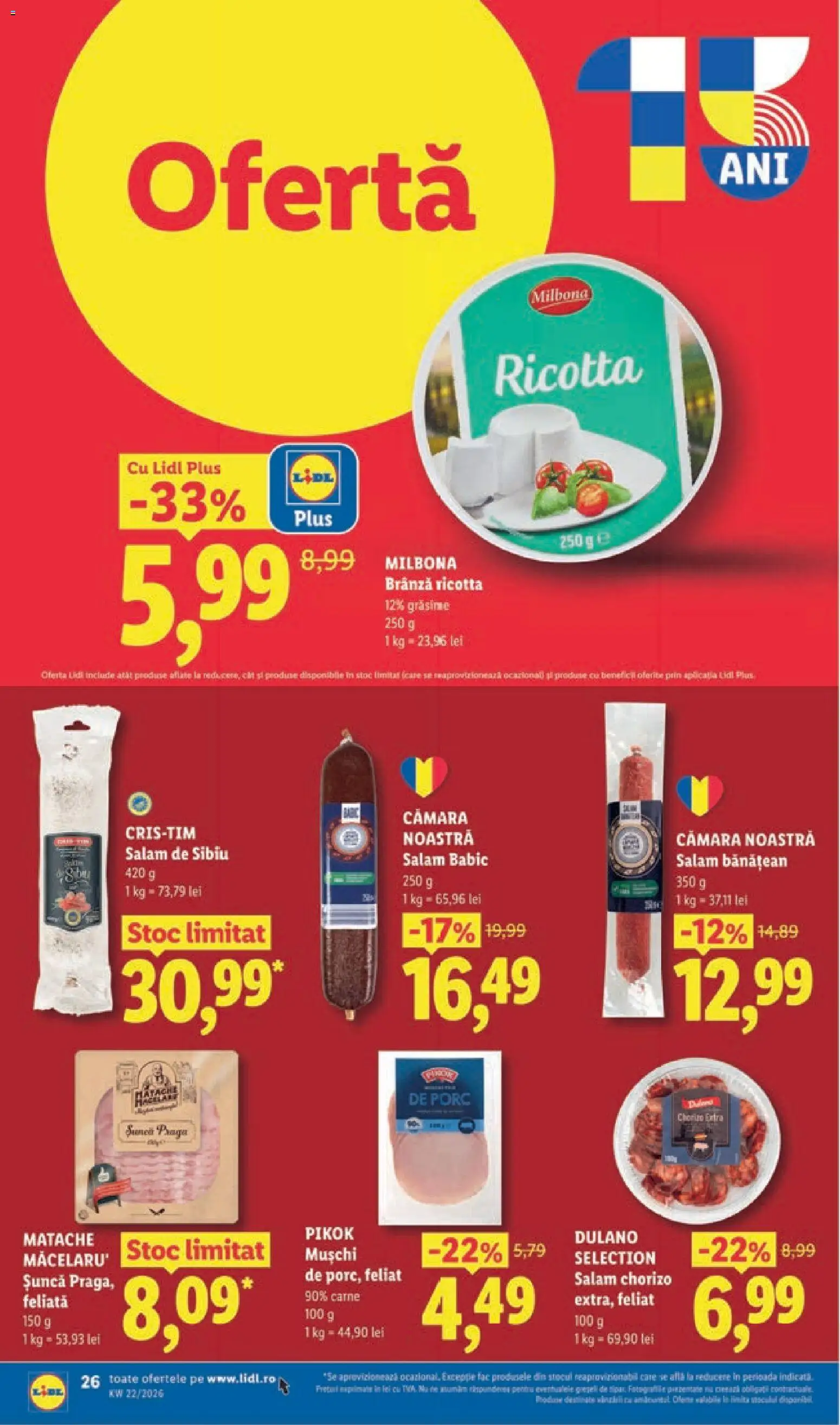 Catalog LIDL 25 - 30 Mai 2026 | Pagina 26 | Produse: Brânză, Salam, Șuncă