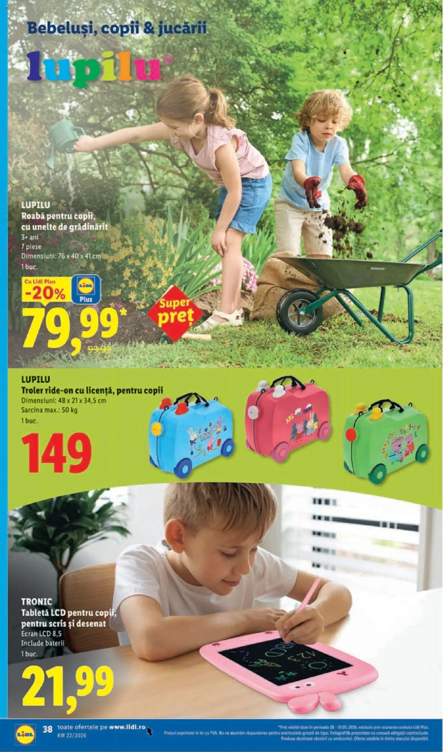 Catalog LIDL 25 - 30 Mai 2026 | Pagina 38 | Produse: Tabletă, Baterii, Roabă