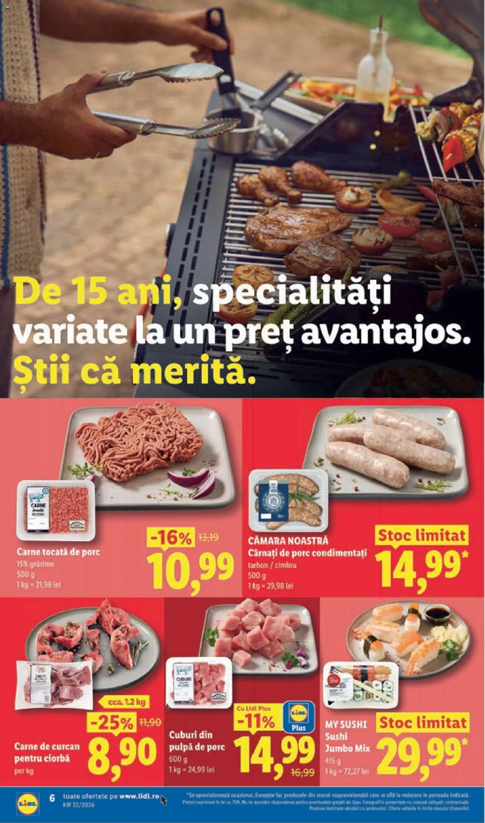Catalog LIDL 25 - 30 Mai 2026 | Pagina 6 | Produse: Sushi, Carne tocată, Cârnați