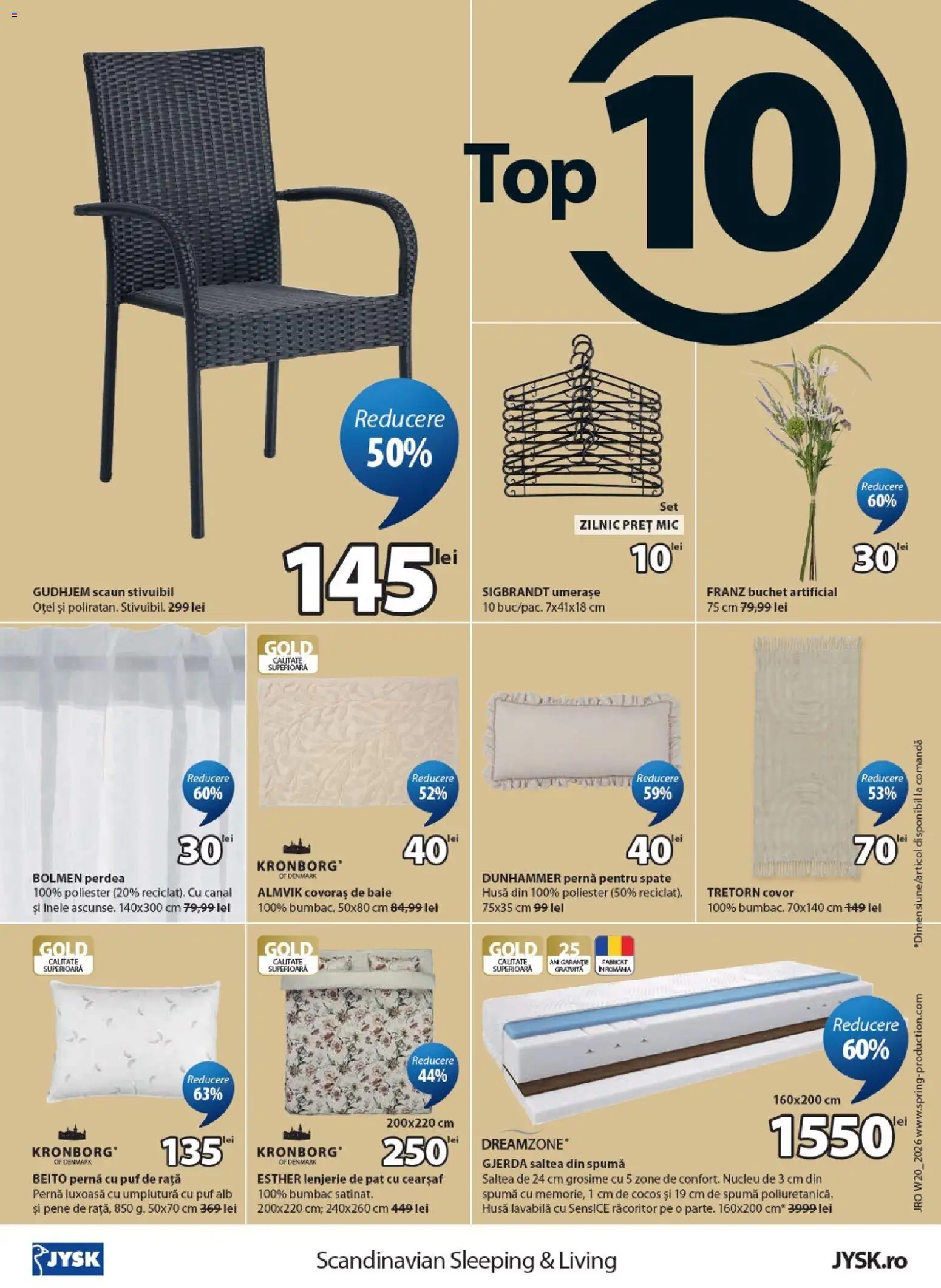 Catalog JYSK 14 - 25 Mai 2026 | Pagina 4 | Produse: Pat, Saltea, Scaun, Perdea