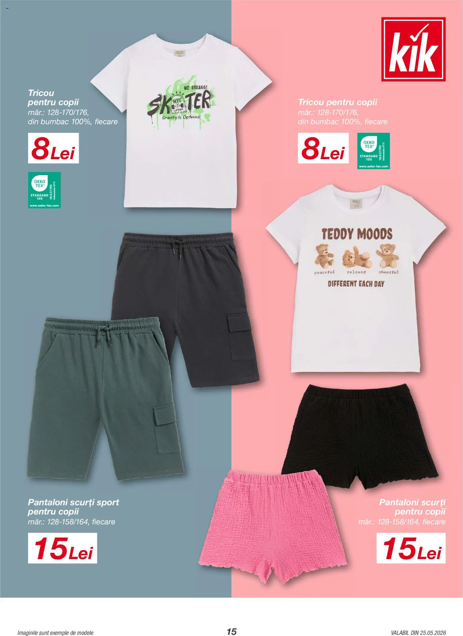 Catalog Kik 25 Mai - 20 Iunie 2026 | Pagina 15 | Produse: Tricou, Pantaloni, Pantaloni scurți