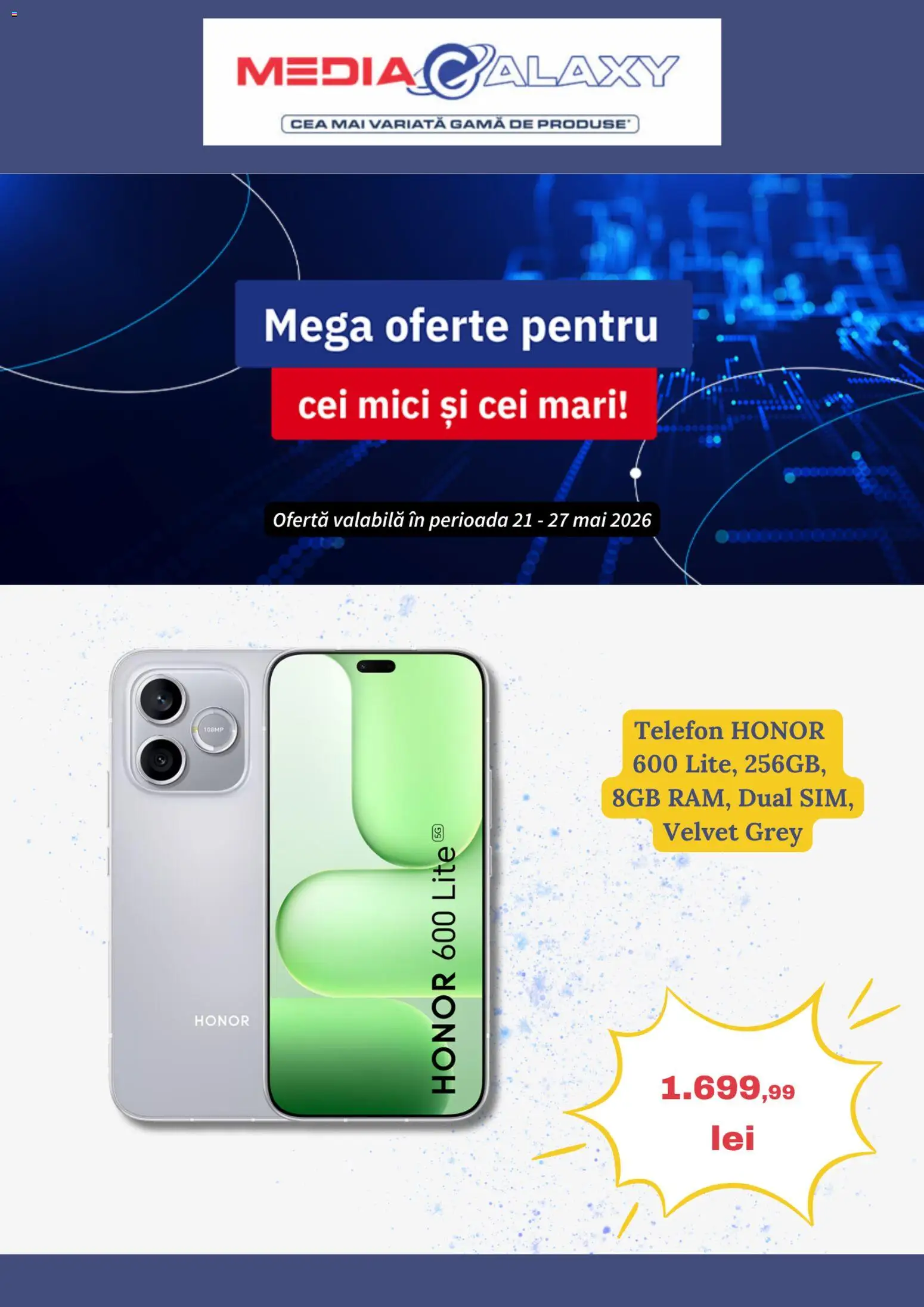 Catalog Media Galaxy 21 - 26 Mai 2026 | Pagina 1 | Produse: Telefon, Mici