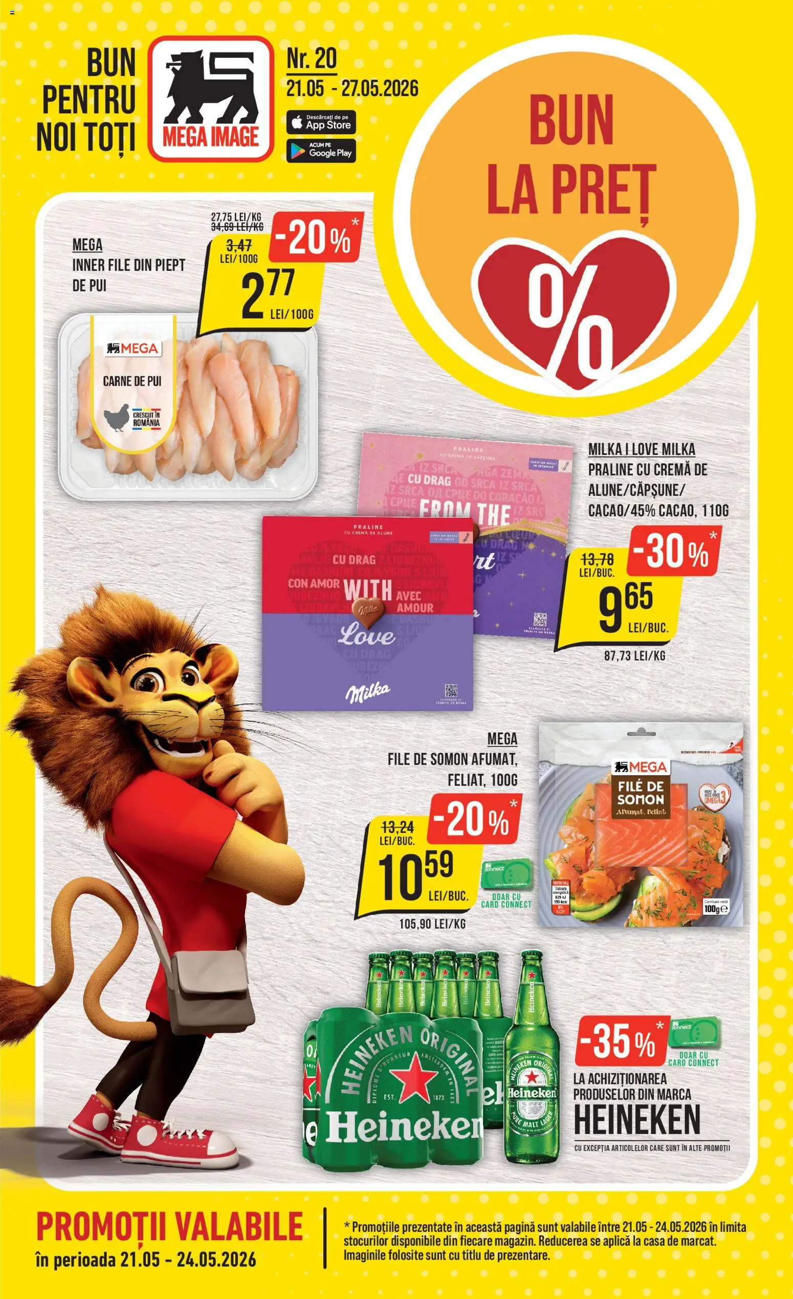 Catalog Mega Image 21 - 26 Mai 2026 | Pagina 1 | Produse: Hacıyatmaz Kedi Oyuncağı, Alune, Praline, Cremă