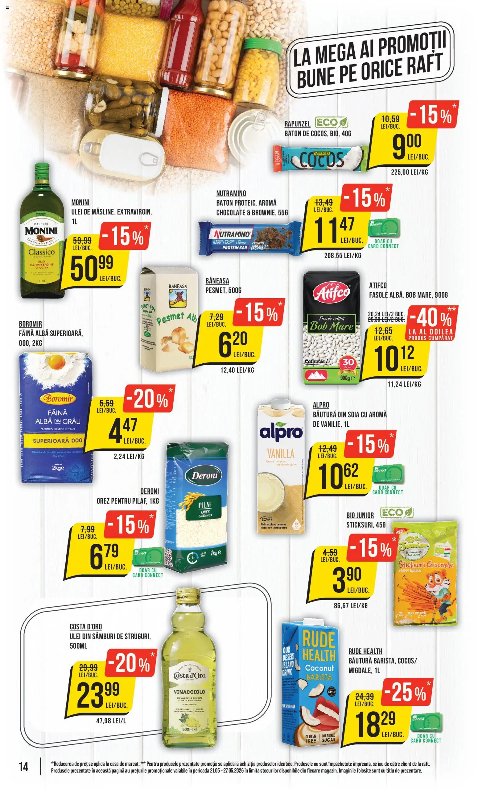 Catalog Mega Image 21 - 26 Mai 2026 | Pagina 14 | Produse: Şerit ödül, Sticksuri, Făină, Porumb